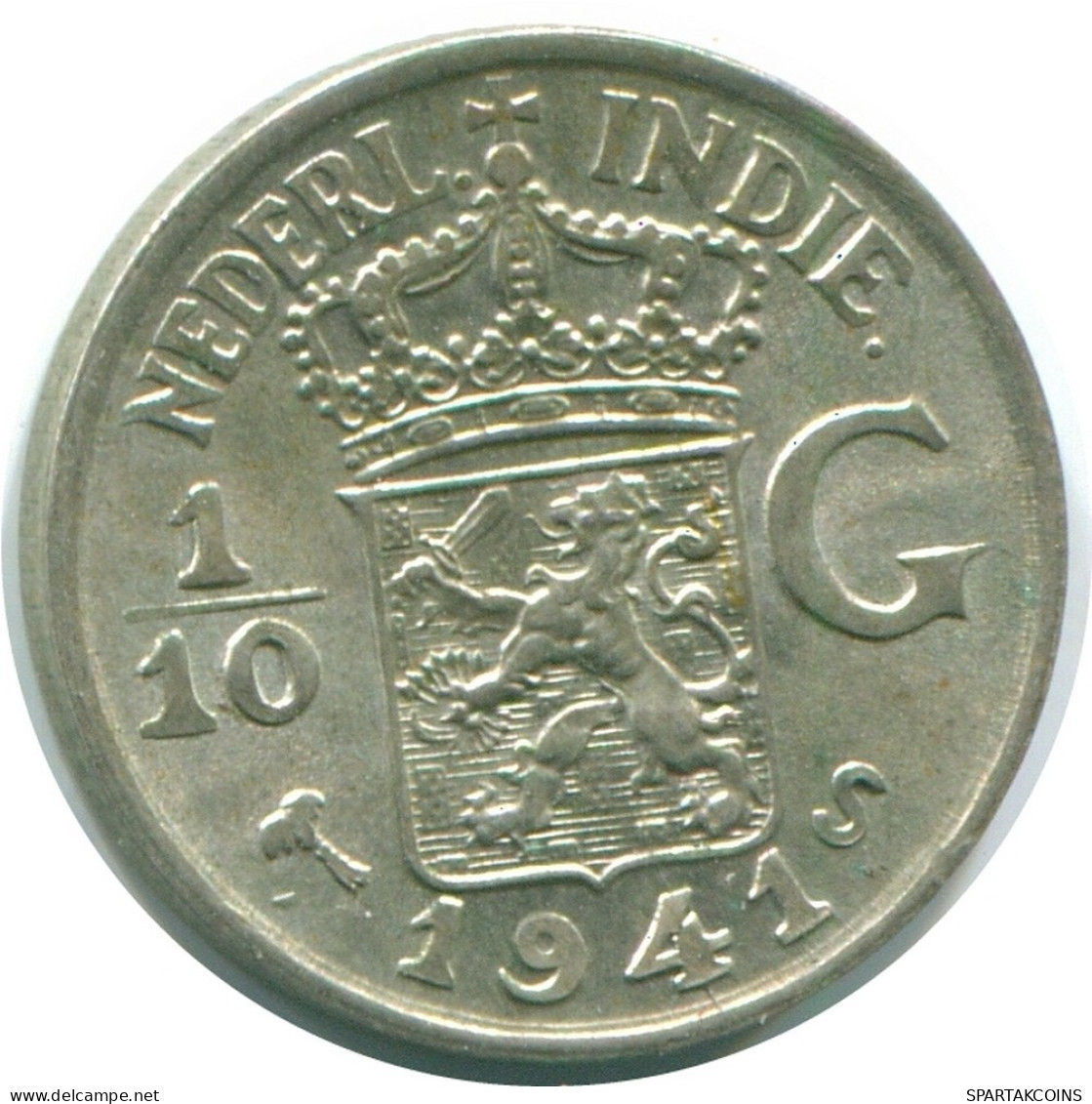 1/10 GULDEN 1941 S INDIAS ORIENTALES DE LOS PAÍSES BAJOS PLATA #NL13814.3.E.A - Indes Néerlandaises
