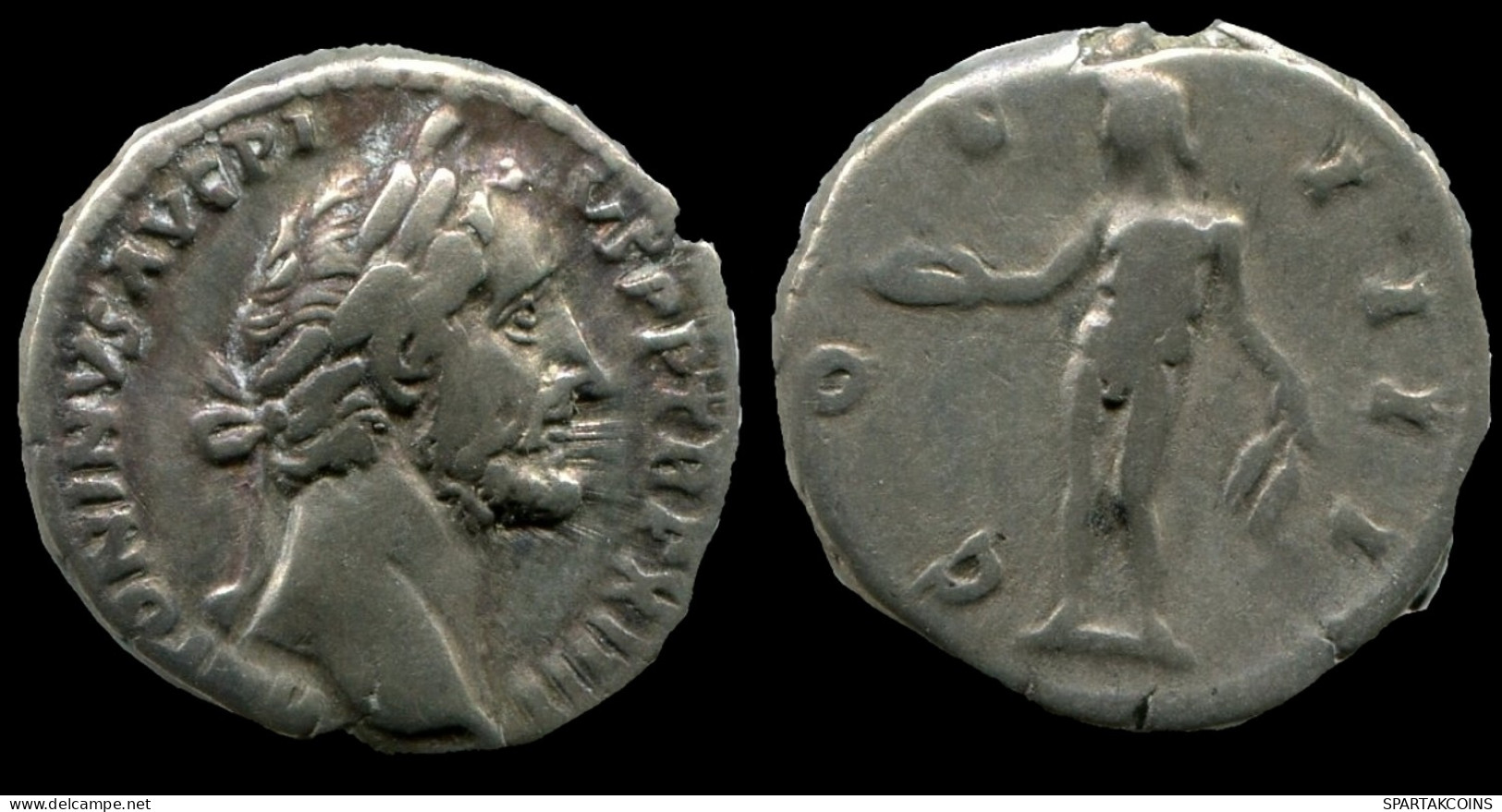 ANTONINUS PIUS AR DENARIUS AD 148-149 COS IIII - GENIUS STANDING #ANC12337.78.D.A - The Anthonines (96 AD Tot 192 AD)