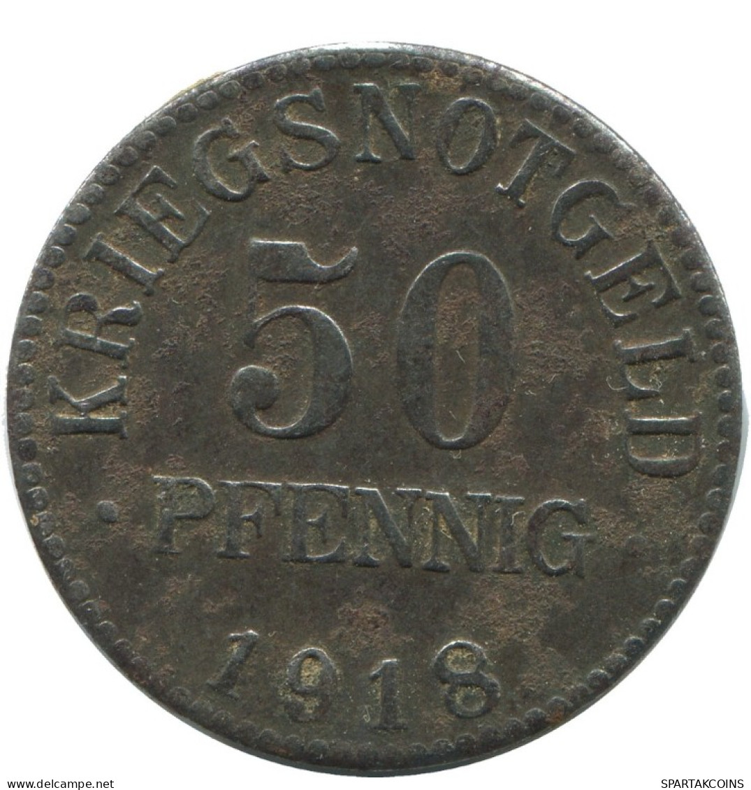 50 PFENNIG 1918 HERZOGTUM BRAUNSCHWEIG KRIEGSNOTGELD GERMANY Coin #AD660.9.U.A - 50 Renten- & 50 Reichspfennig