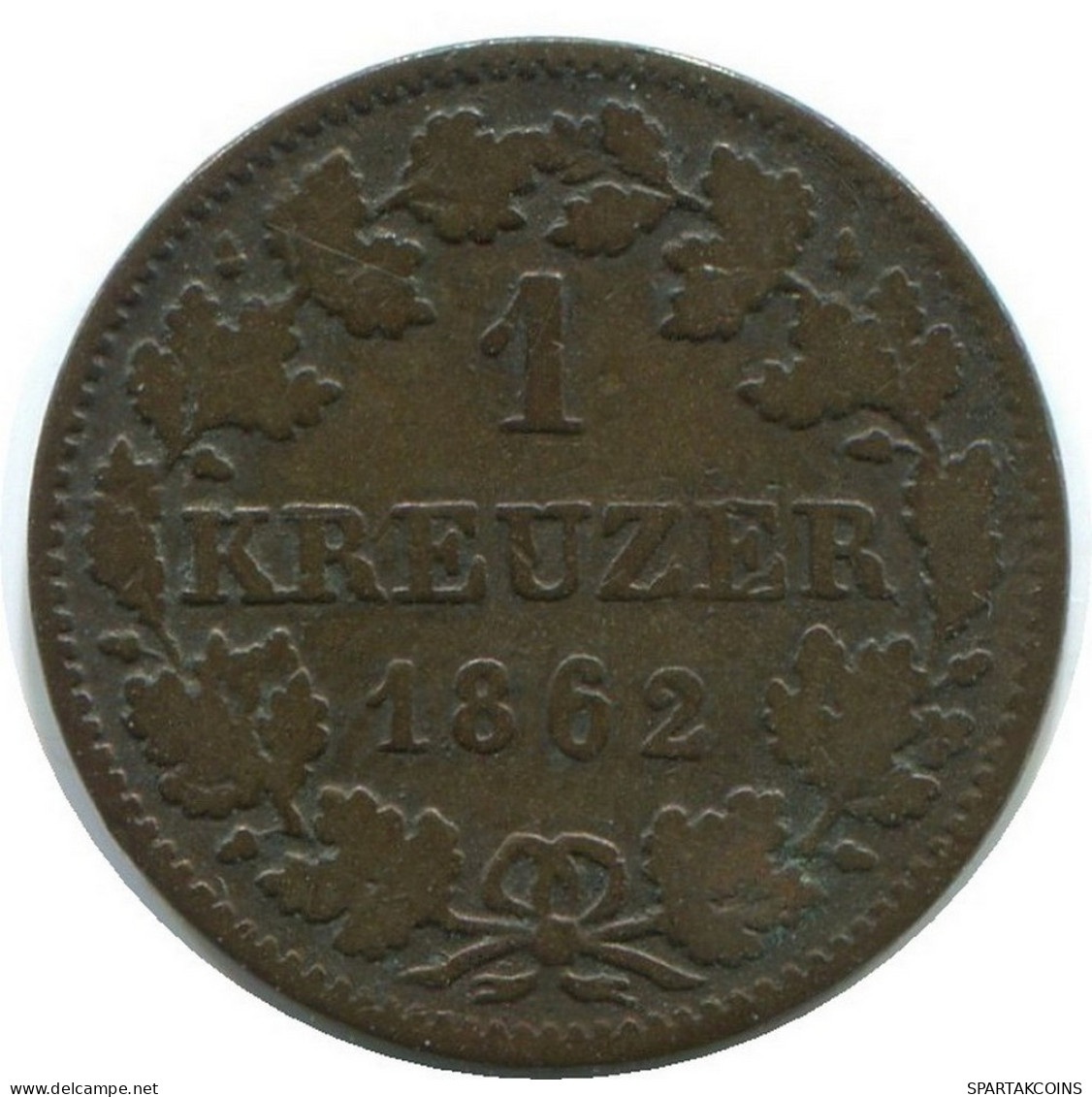WÜRTTEMBERG 1 Kreuzer 1862 German States #DE10546.12.U.A - Other & Unclassified