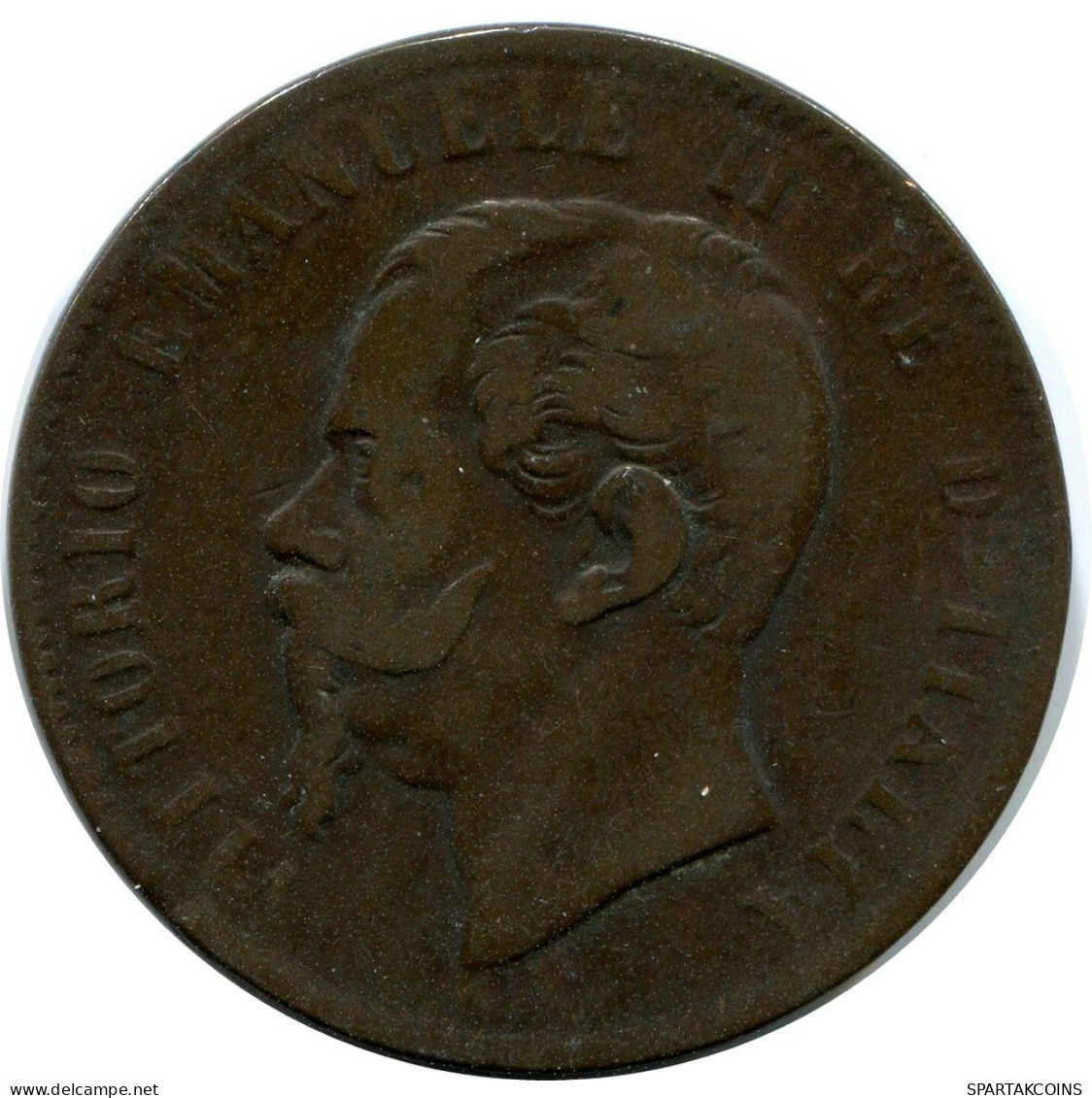 10 CENTESIMI 1866 ITALIA ITALY Moneda Vittorio Emanuele II #AY267.2.E.A - 1861-1878 : Víctor Emmanuel II