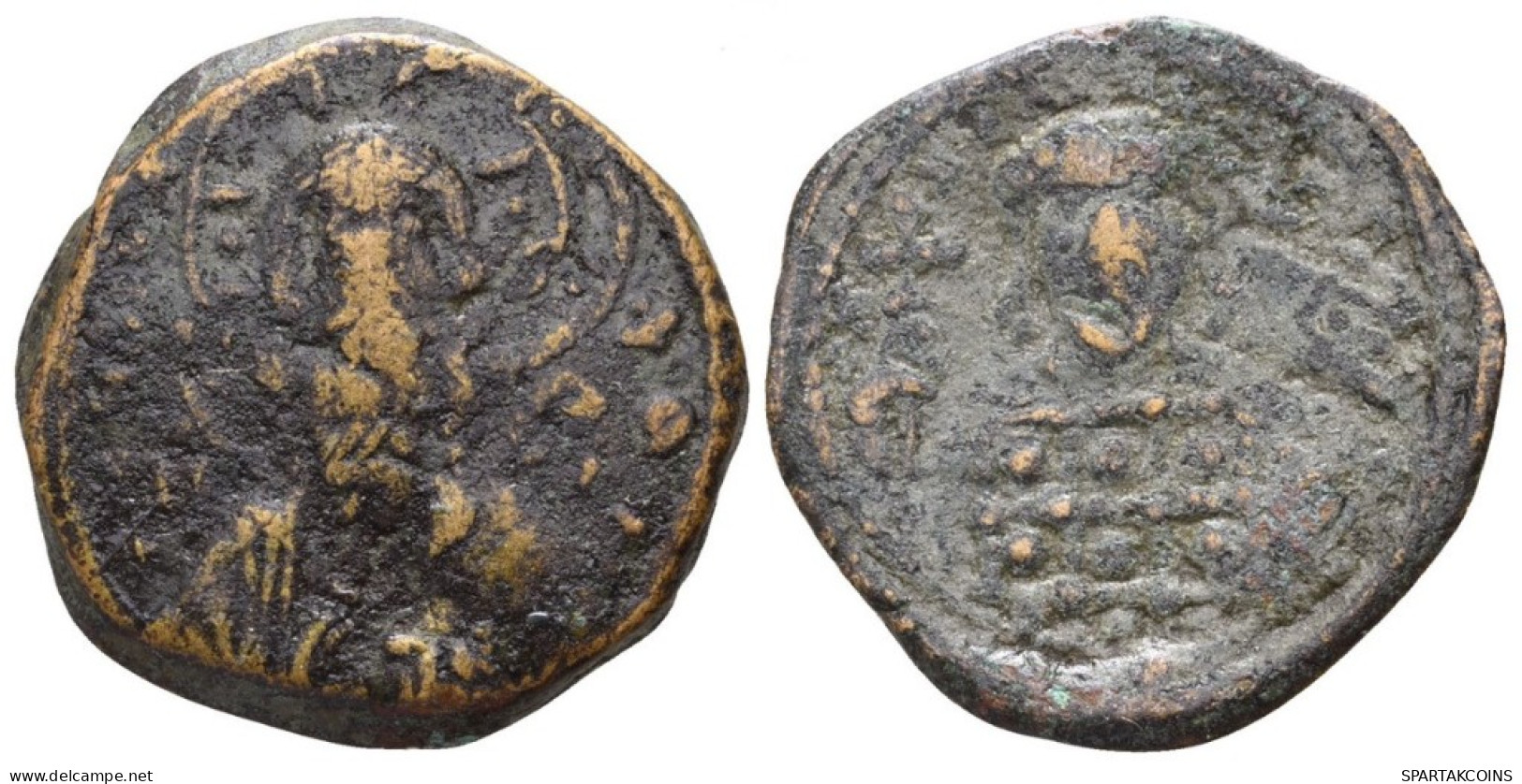 BYZANTINISCHE Münze Anonymous Follis Christus Cross 11.61g/28mm #ANT1004.15.D.A - Byzantinische Münzen