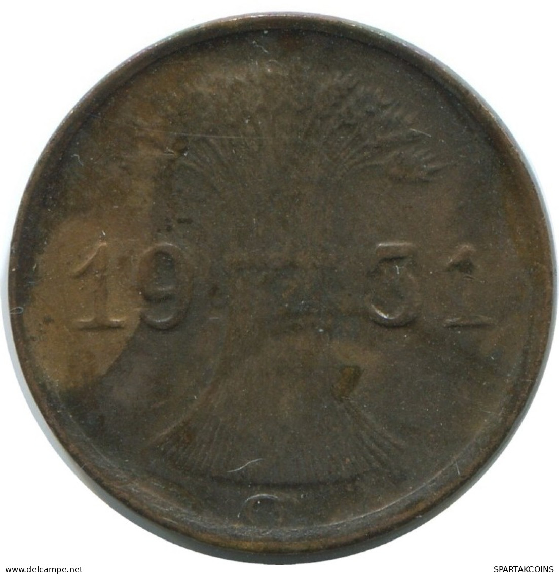 1 REICHSPFENNIG 1931 G ALEMANIA Moneda GERMANY #AE221.E.A - 1 Rentenpfennig & 1 Reichspfennig