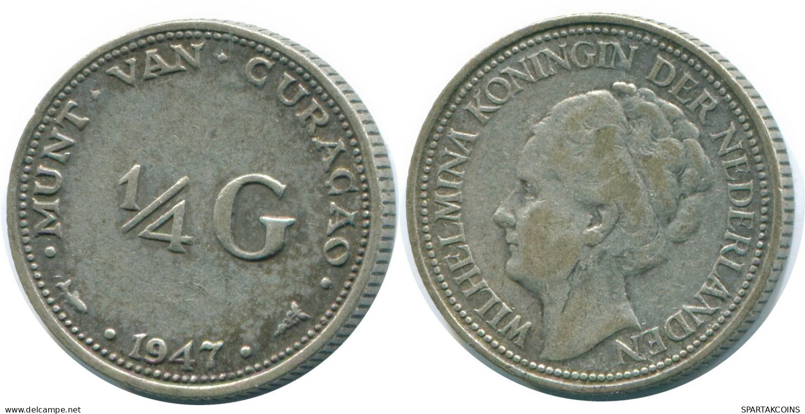 1/4 GULDEN 1947 CURACAO NIEDERLANDE SILBER Koloniale Münze #NL10796.4.D.A - Curaçao