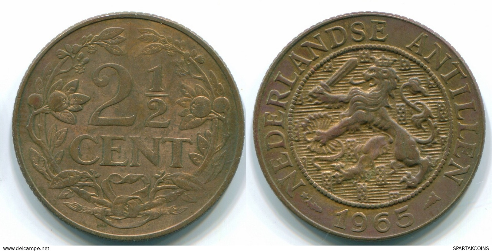 2 1/2 CENT 1965 CURACAO NEERLANDÉS NETHERLANDS Bronze Colonial Moneda #S10247.E.A - Curacao