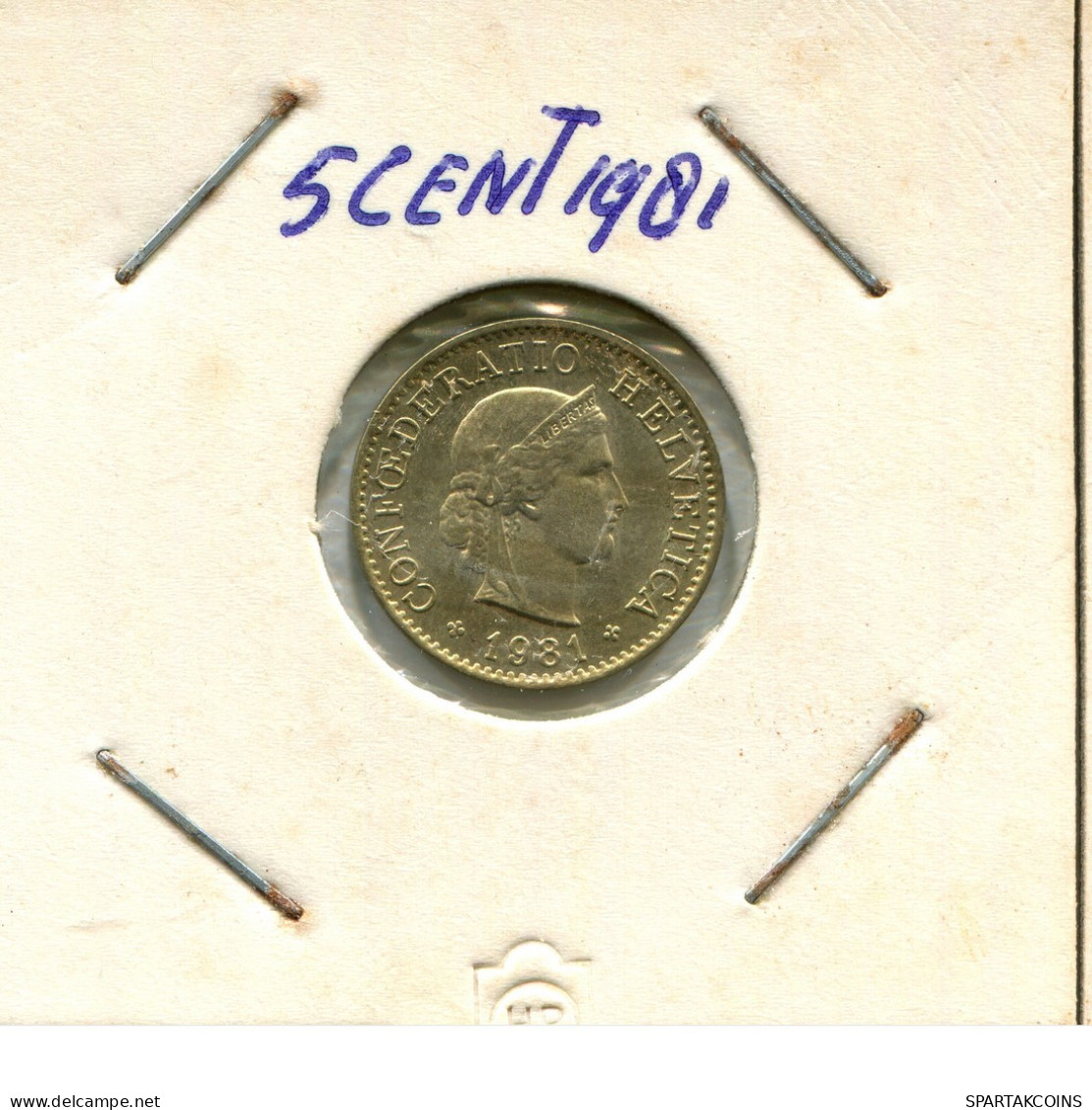 5 RAPPEN 1981 SUIZA SWITZERLAND Moneda #AX942.3.E.A - Otros & Sin Clasificación
