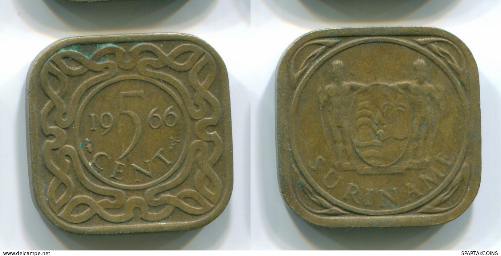 5 CENTS 1966 SURINAM NIEDERLANDE Nickel-Brass Koloniale Münze #S12811.D.A - Surinam 1975 - ...