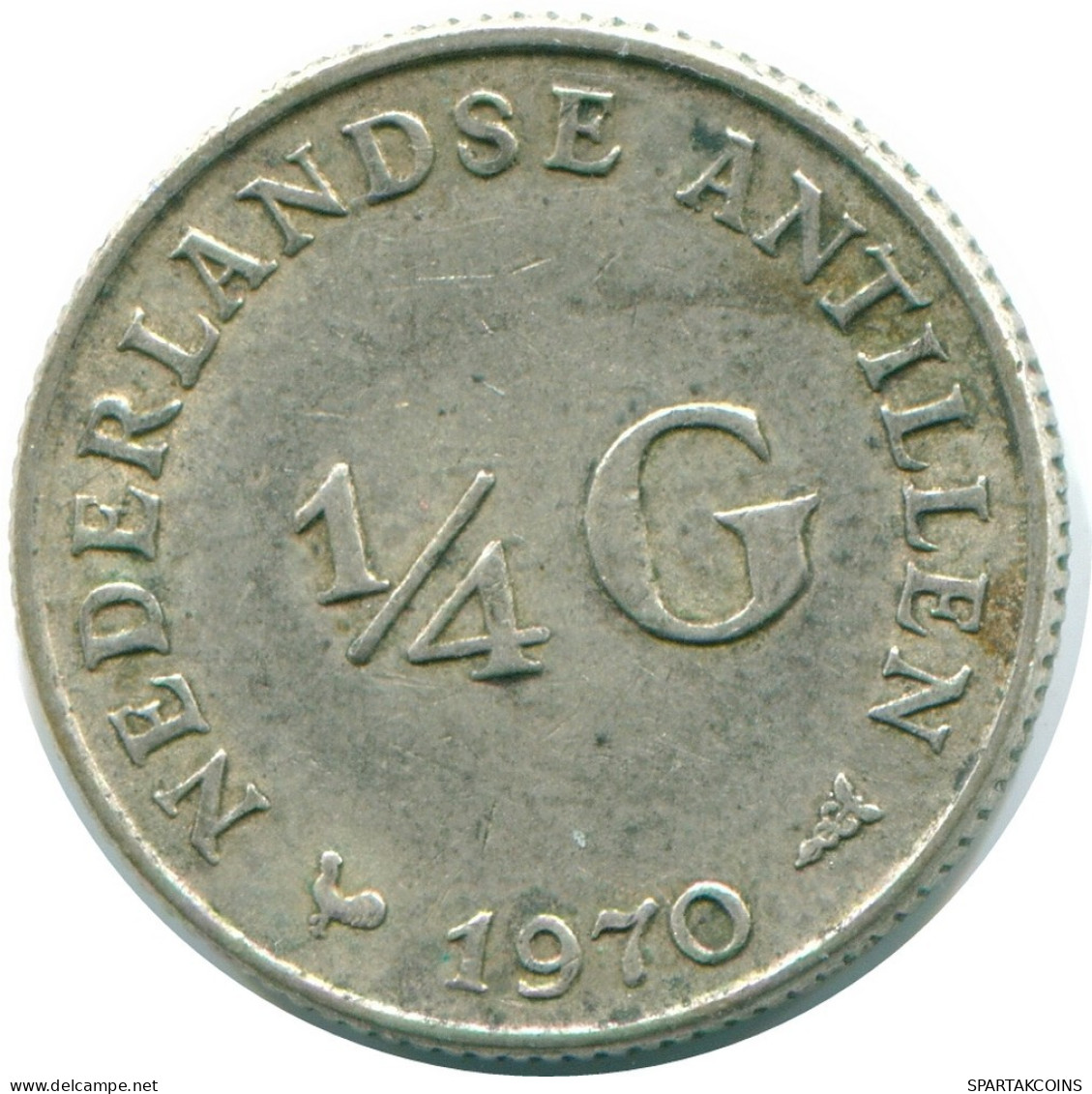 1/4 GULDEN 1970 ANTILLAS NEERLANDESAS PLATA Colonial Moneda #NL11710.4.E.A - Antilles Néerlandaises