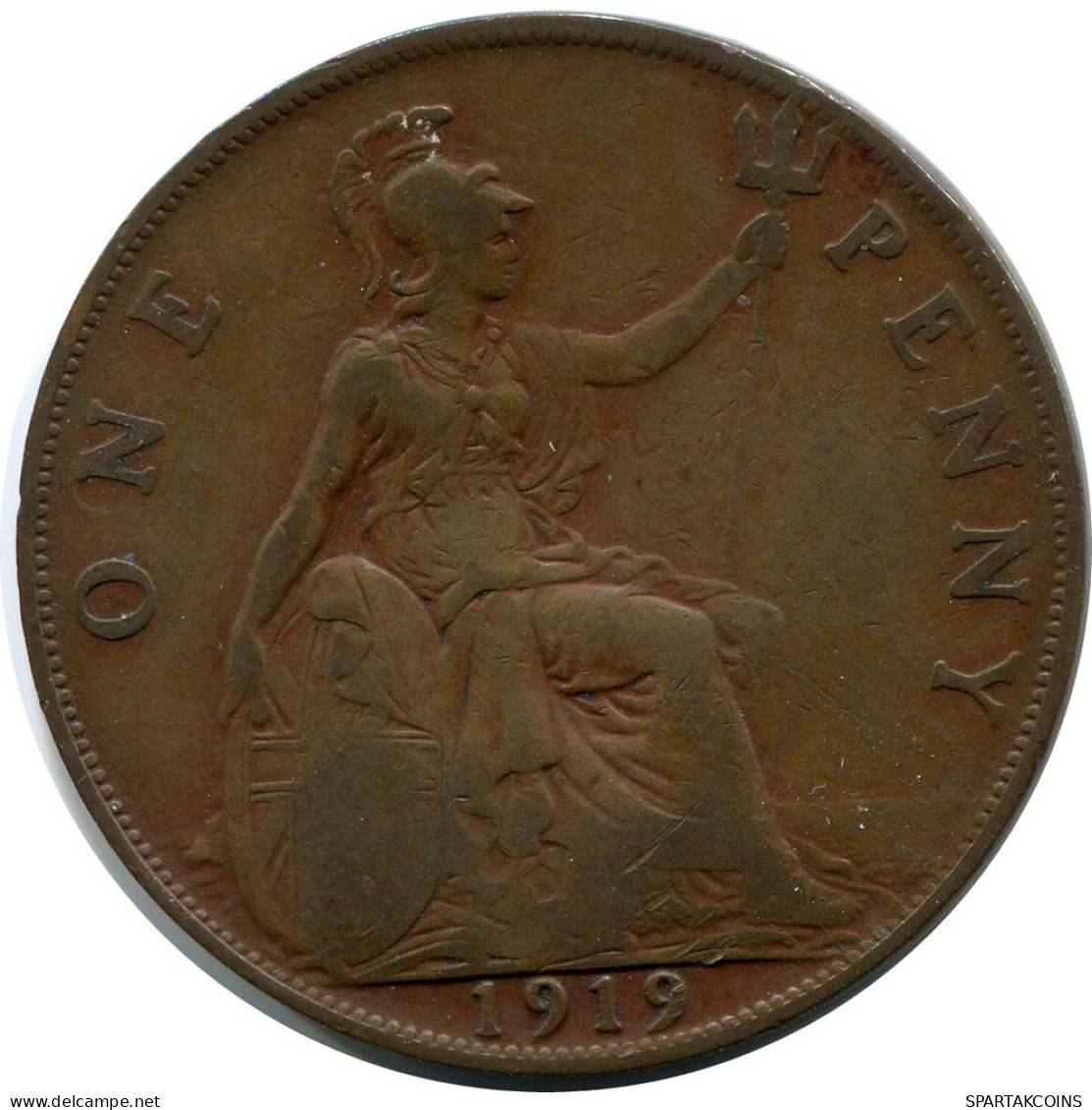 PENNY 1919 UK GBAN BRETAÑA GREAT BRITAIN Moneda #BB011.E.A - D. 1 Penny