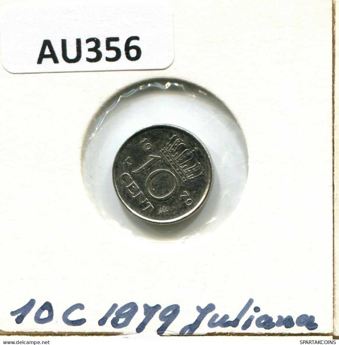 10 CENT 1979 NETHERLANDS Coin #AU356.U.A - 1948-1980: Juliana