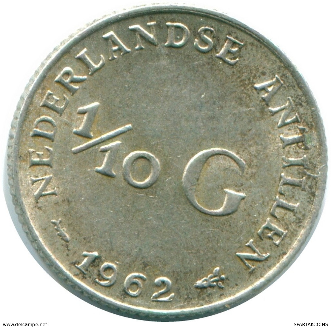 1/10 GULDEN 1962 ANTILLAS NEERLANDESAS PLATA Colonial Moneda #NL12400.3.E.A - Antilles Néerlandaises