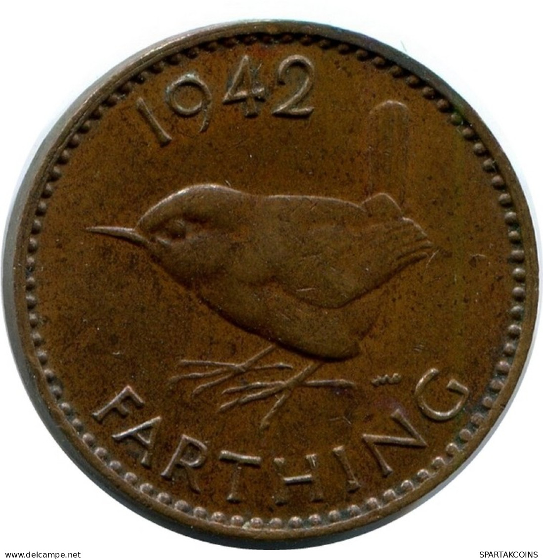 FARTHING 1942 UK GREAT BRITAIN Coin #AN519.U.A - B. 1 Farthing