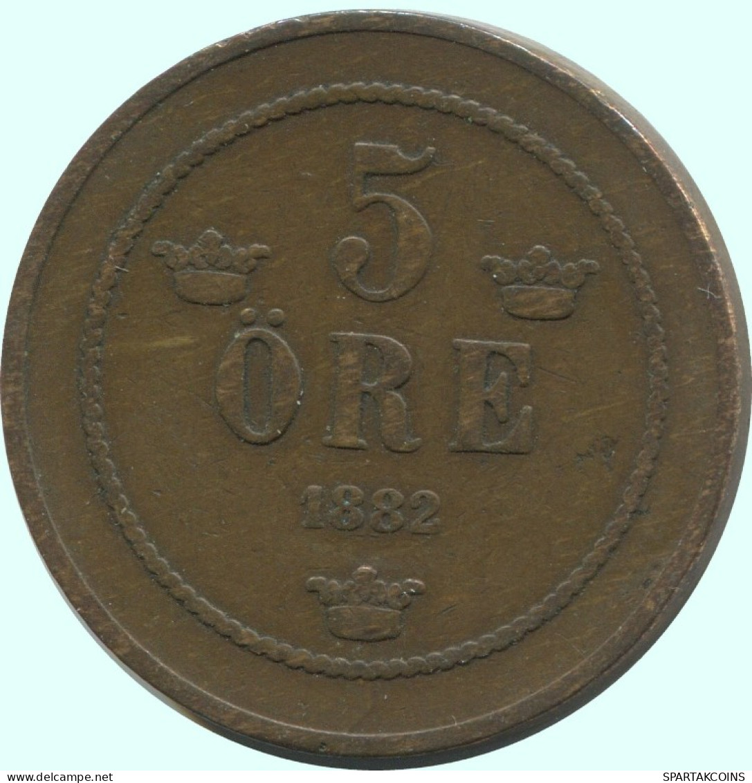 5 ORE 1882 SCHWEDEN SWEDEN Münze #AC605.2.D.A - Suède