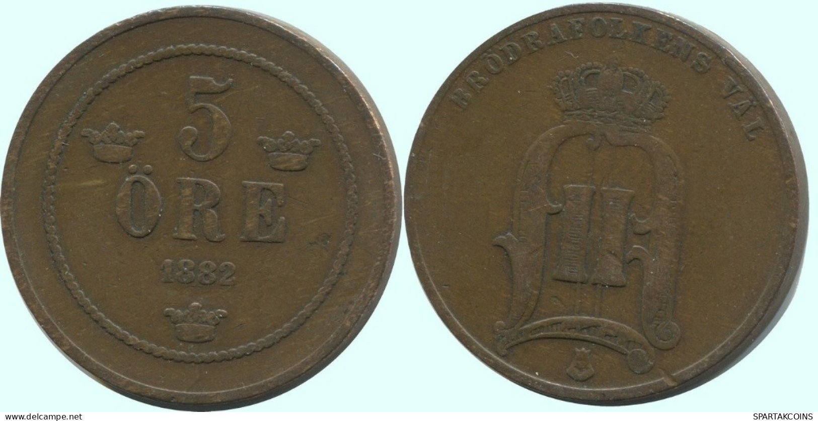 5 ORE 1882 SCHWEDEN SWEDEN Münze #AC605.2.D.A - Schweden