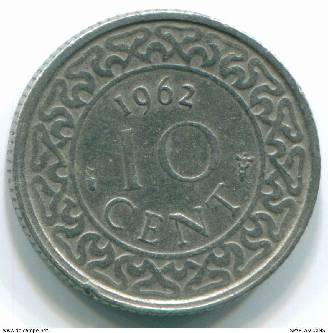 10 CENTS 1962 SURINAME NÉERLANDAIS NETHERLANDS Nickel Colonial Pièce #S13224.F.A - Suriname 1975 - ...