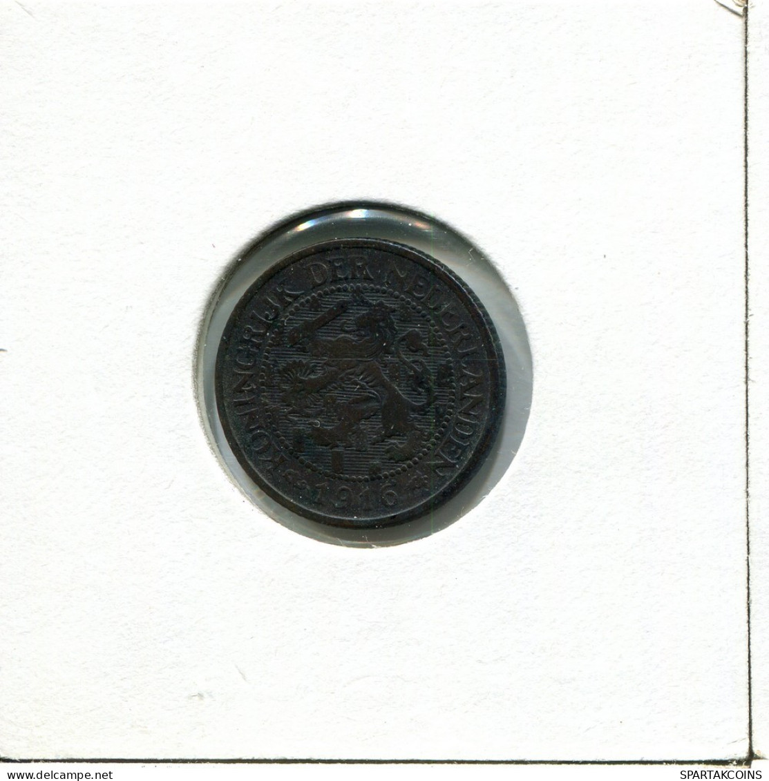 1 CENT 1916 NETHERLANDS Coin #AU256.U.A - 1 Centavos