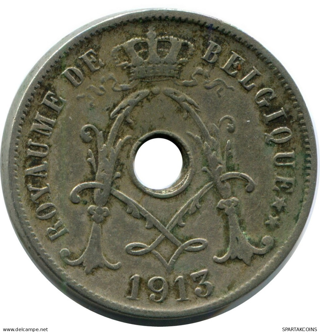 25 CENTIMES 1913 Französisch Text BELGIEN BELGIUM Münze #AW981.D.A - 25 Cents