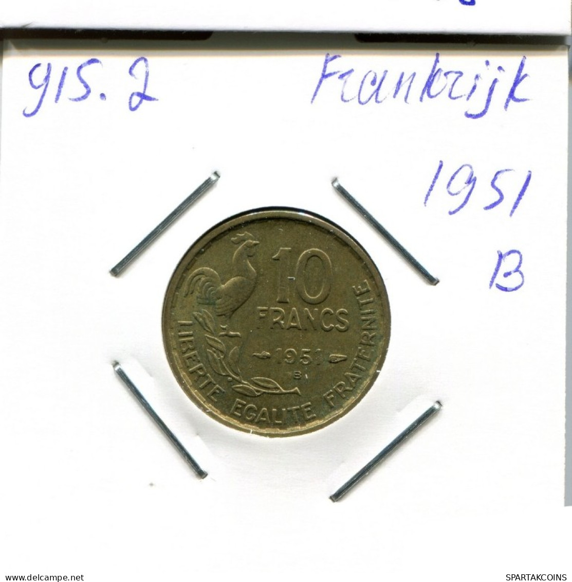 10 FRANCS 1951 B FRANCE Pièce Française #AN425.F.A - 10 Francs
