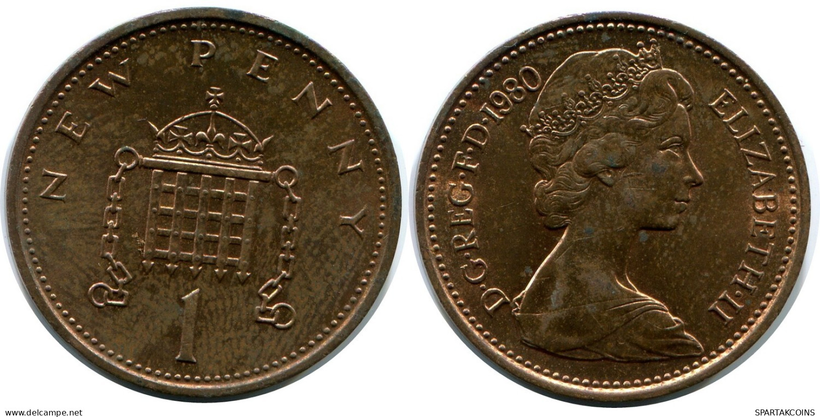 NEW PENNY 1980 UK GREAT BRITAIN Coin #AZ044.U.A - 1 Penny & 1 New Penny