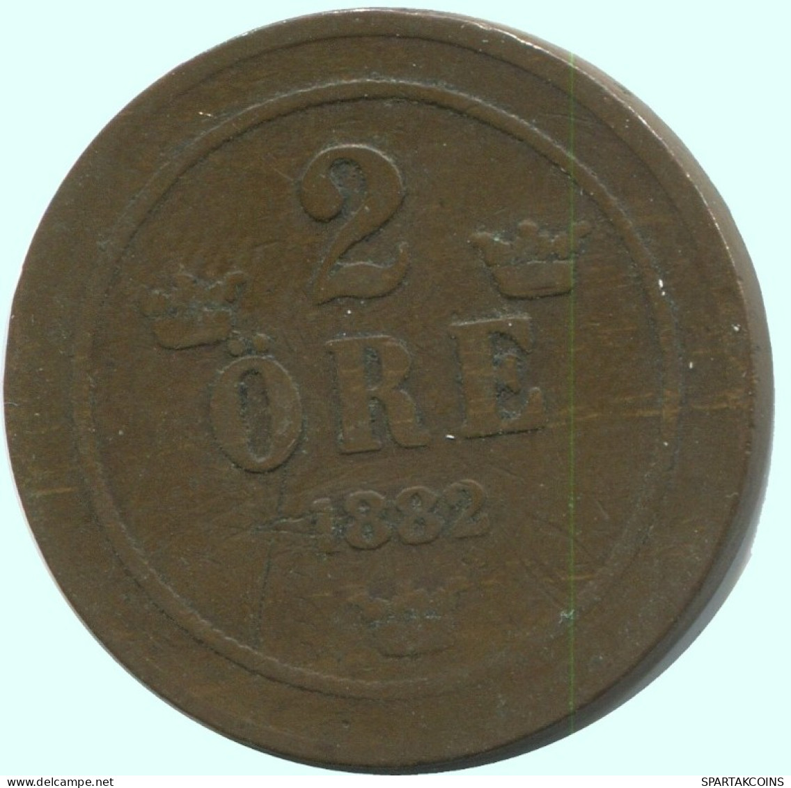 2 ORE 1882 SCHWEDEN SWEDEN Münze #AC892.2.D.A - Suède