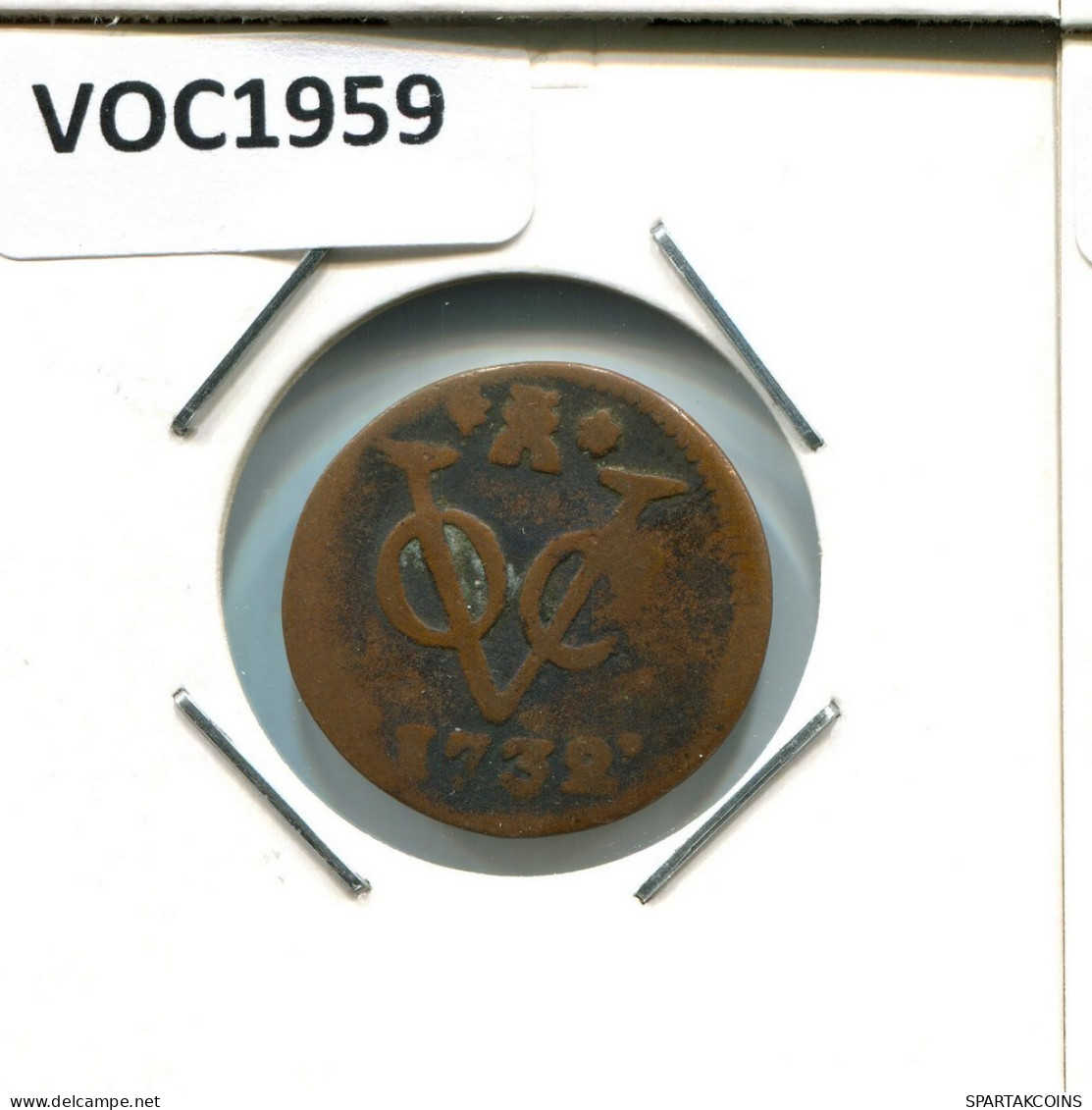 1732 ZEALAND VOC DUIT NEERLANDÉS NETHERLANDS Colonial Moneda #VOC1959.10.E.A - Niederländisch-Indien