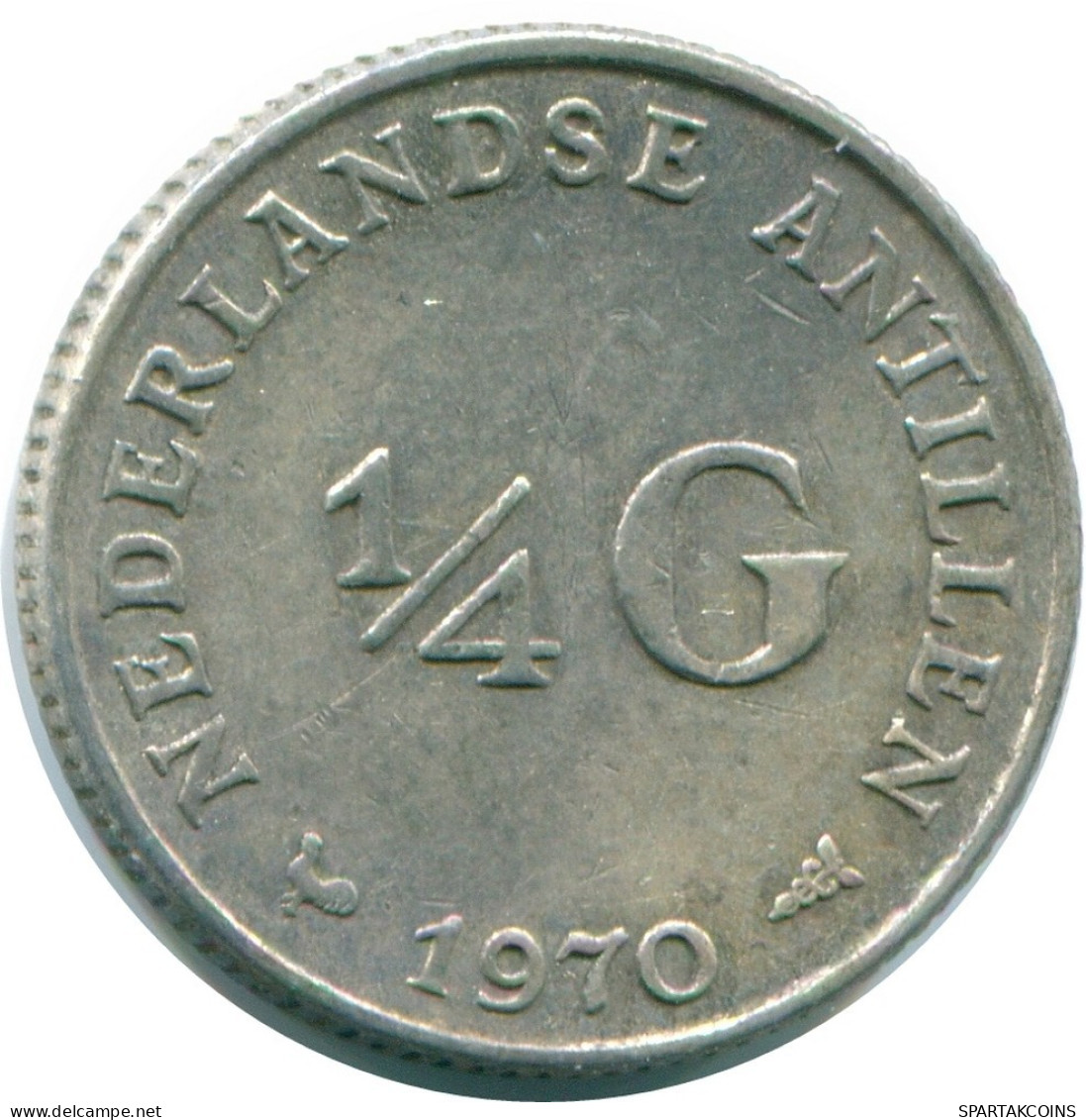 1/4 GULDEN 1970 ANTILLAS NEERLANDESAS PLATA Colonial Moneda #NL11722.4.E.A - Netherlands Antilles