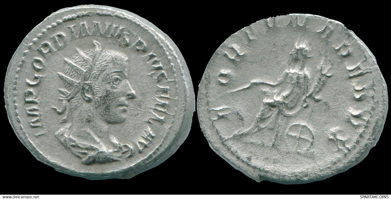 GORDIAN III AR ANTONINIANUS ROME AD243 2ND OFFICINA FORTVNA REDVX #ANC13140.38.U.A - L'Anarchie Militaire (235 à 284)