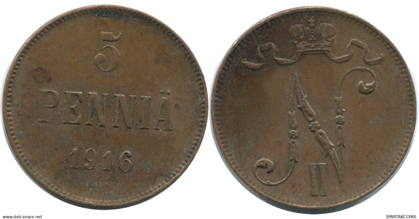 5 PENNIA 1916 FINLAND Coin RUSSIA EMPIRE #AB198.5.U.A - Finnland