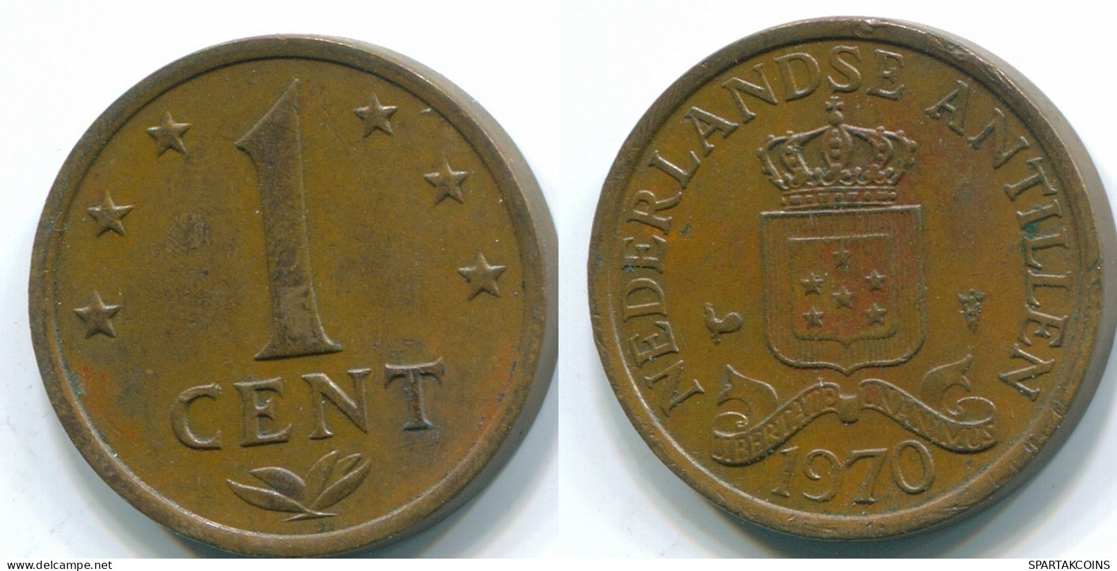 1 CENT 1970 ANTILLAS NEERLANDESAS Bronze Colonial Moneda #S10601.E.A - Niederländische Antillen