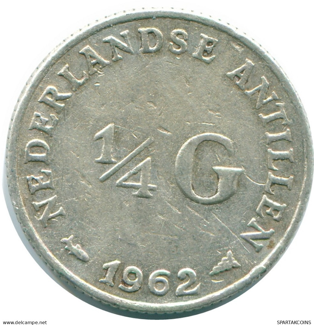 1/4 GULDEN 1962 NETHERLANDS ANTILLES SILVER Colonial Coin #NL11116.4.U.A - Niederländische Antillen