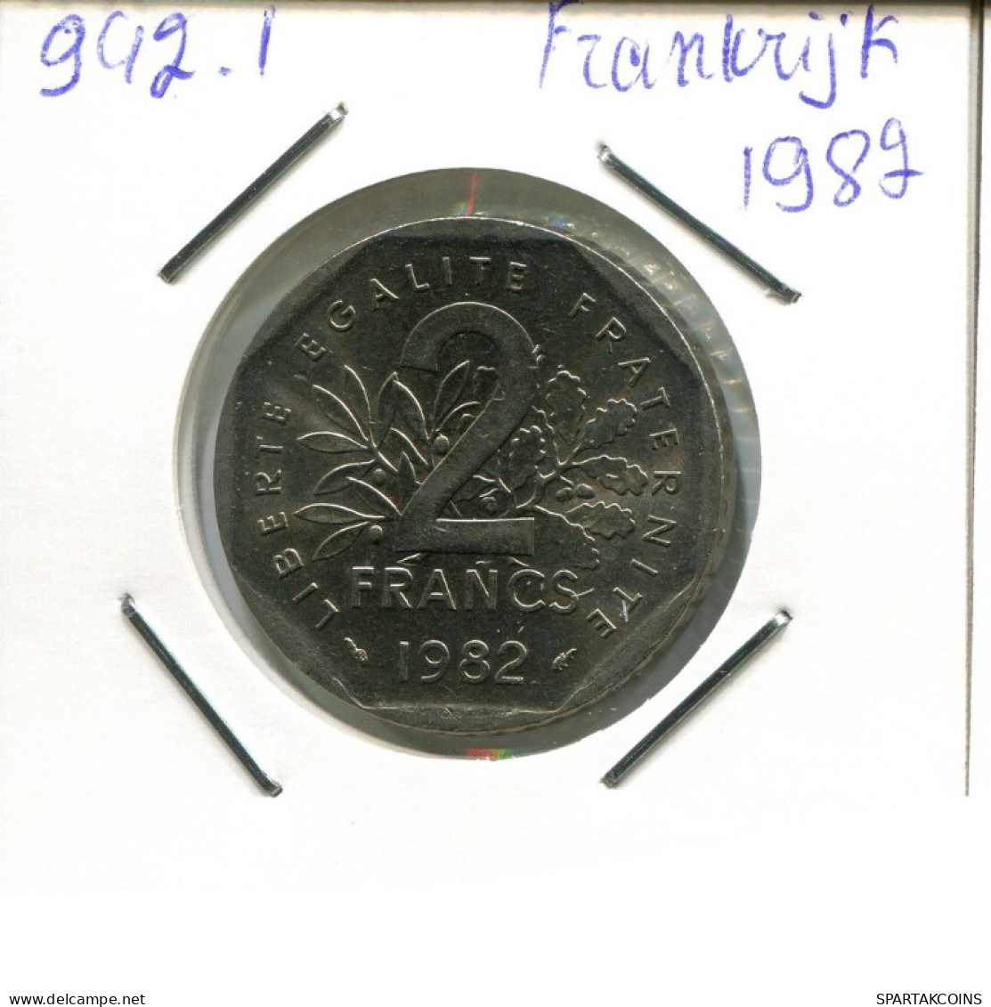 2 FRANCS 1982 FRANCIA FRANCE Moneda Semeuse Moneda #AN367.E.A - 2 Francs