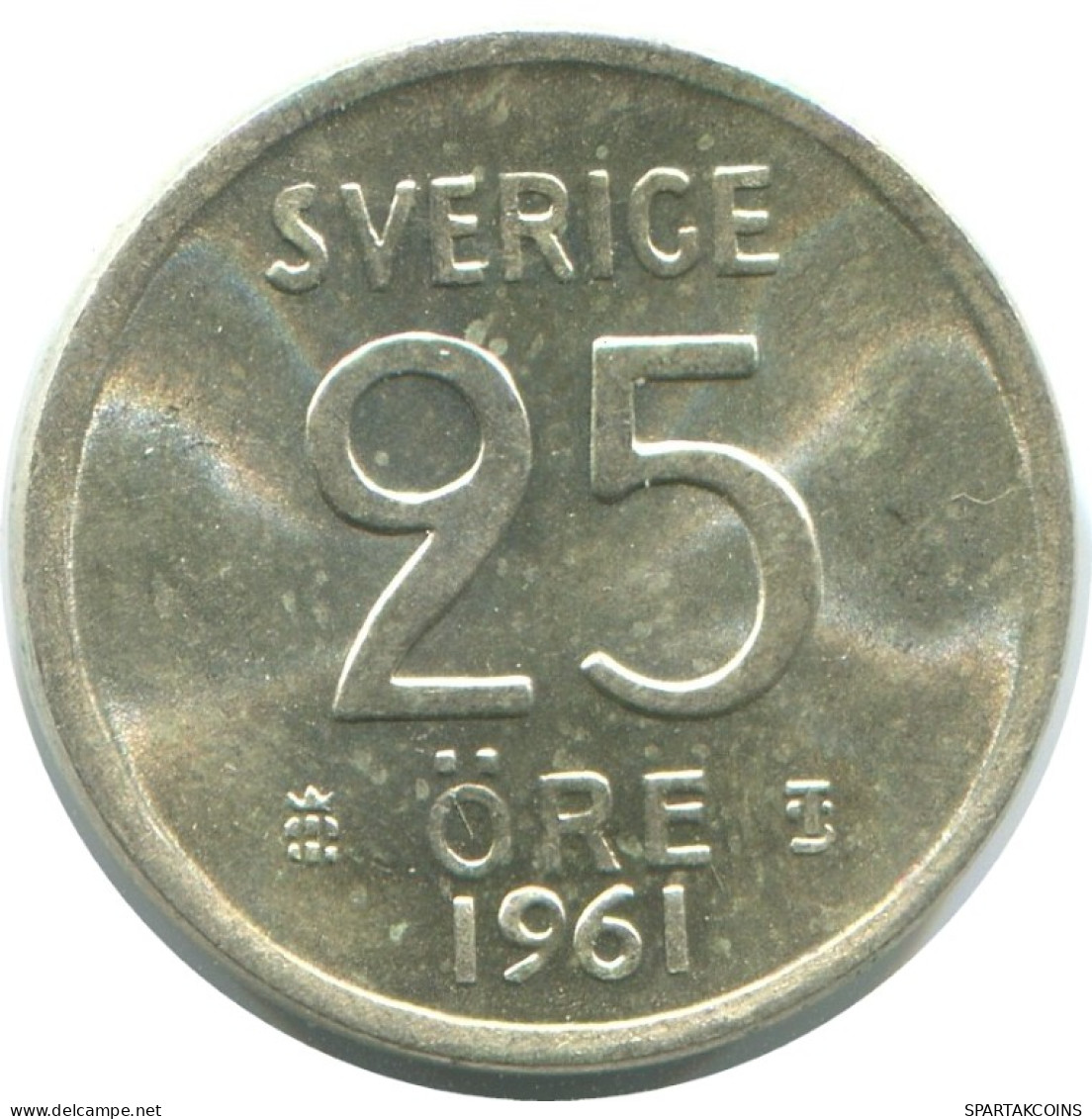 25 ORE 1961 SWEDEN SILVER Coin #AC526.2.U.A - Suède
