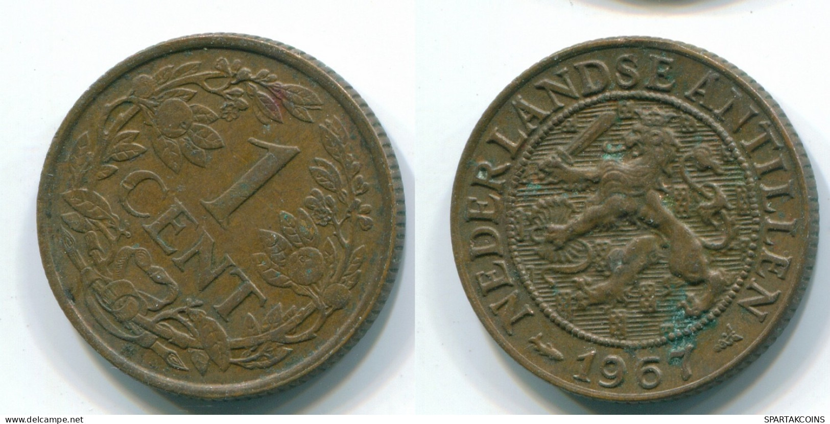 1 CENT 1967 ANTILLAS NEERLANDESAS Bronze Fish Colonial Moneda #S11145.E.A - Antillas Neerlandesas