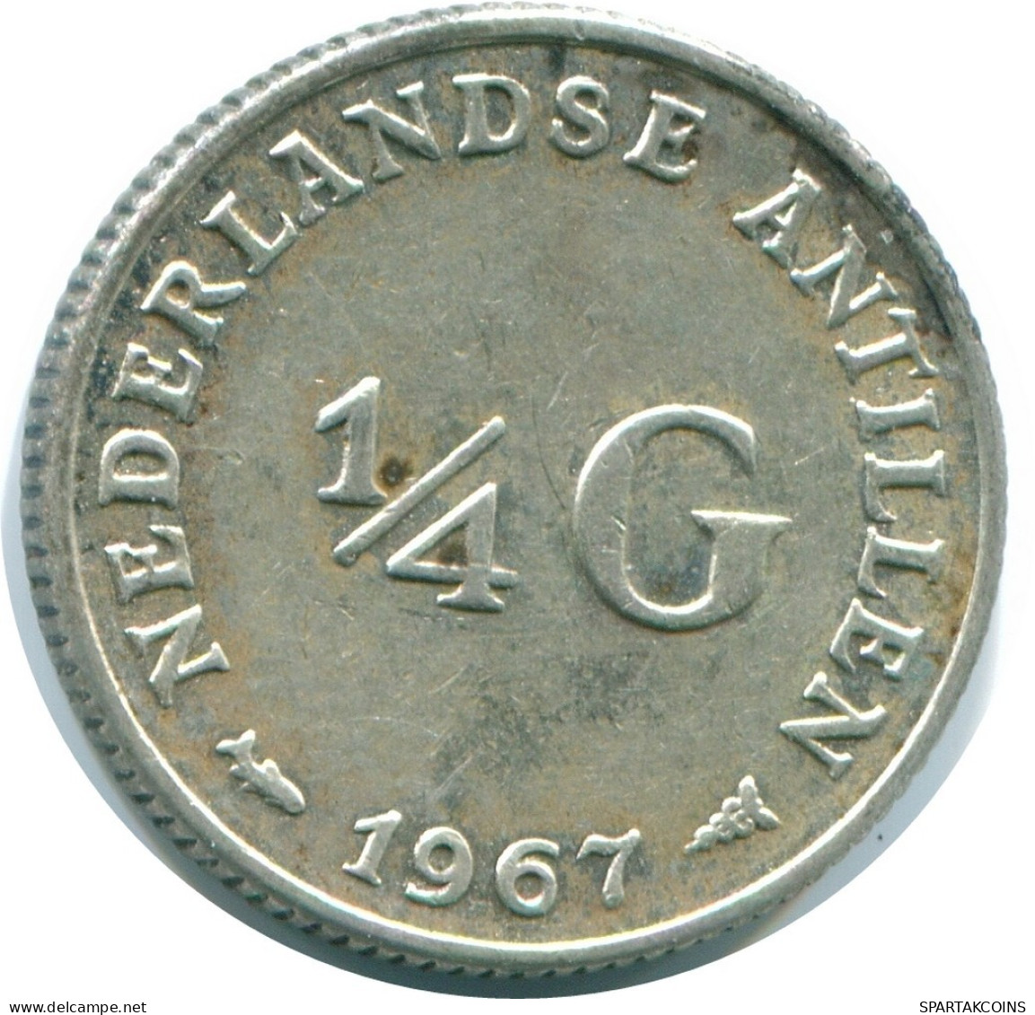 1/4 GULDEN 1967 ANTILLES NÉERLANDAISES ARGENT Colonial Pièce #NL11461.4.F.A - Niederländische Antillen