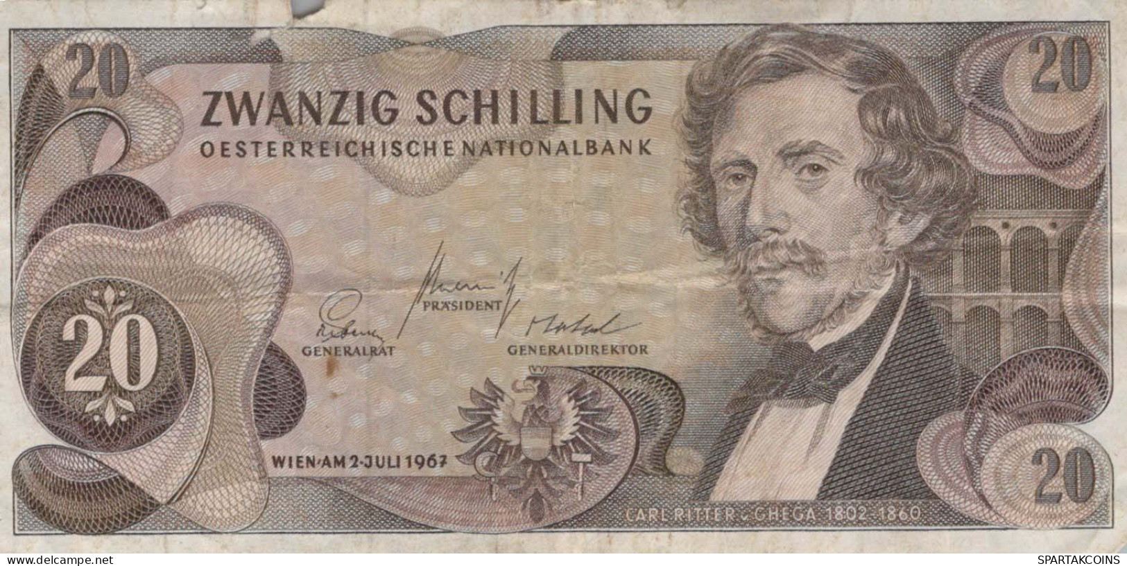 20 SCHILLING 1967 Österreich Papiergeld Banknote #PK136 - [11] Local Banknote Issues