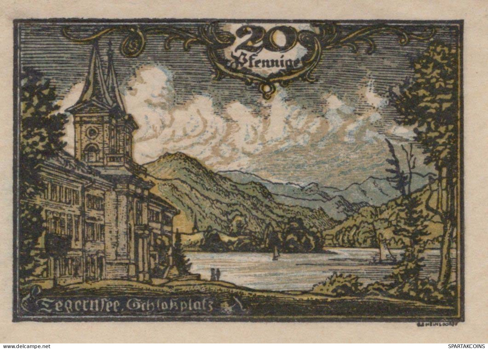 20 PFENNIG 1921 Stadt TEGERNSEE Bavaria DEUTSCHLAND Notgeld Banknote #PG294 - [11] Local Banknote Issues