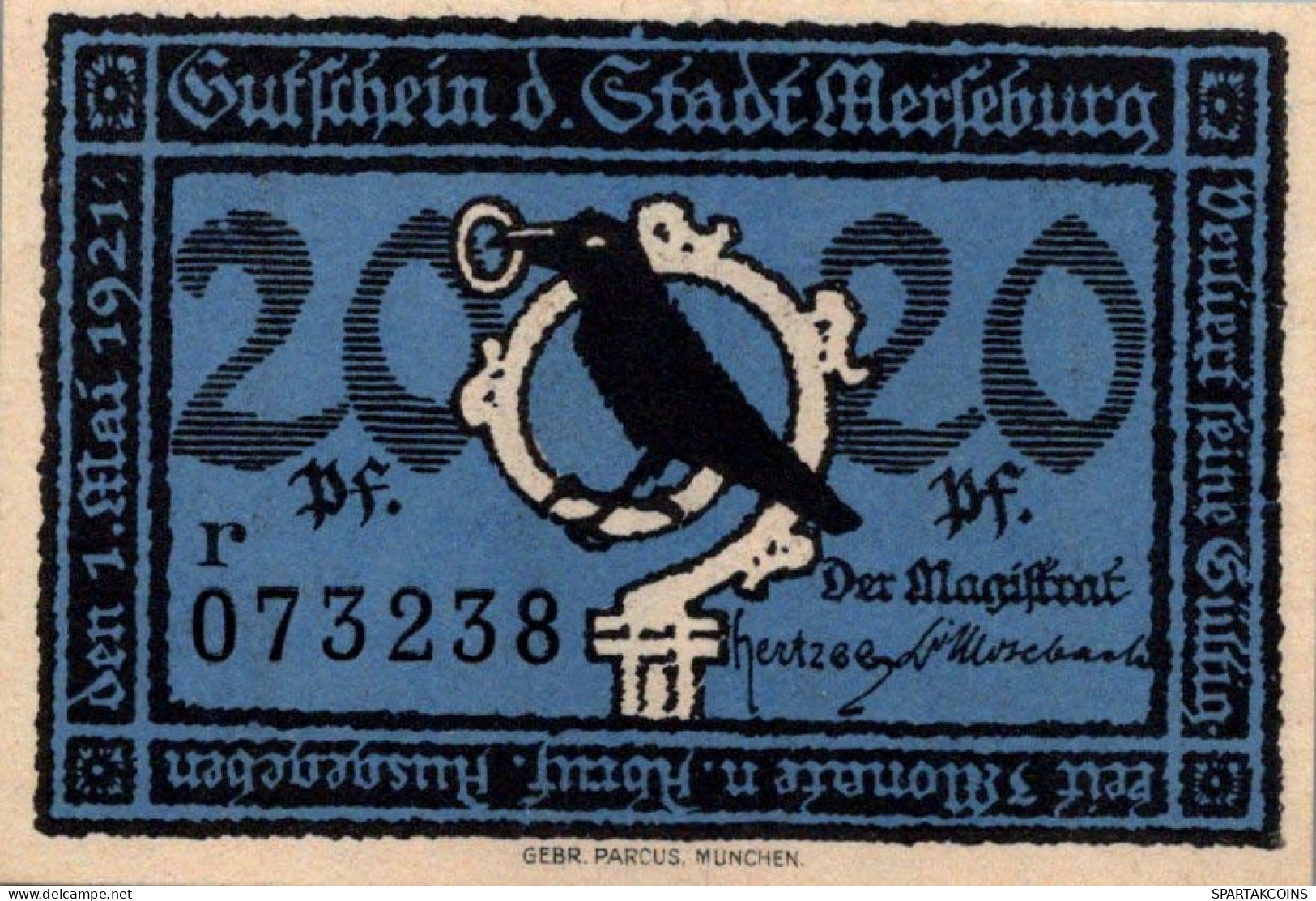 20 PFENNIG 1921 Stadt MERSEBURG Saxony DEUTSCHLAND Notgeld Banknote #PG238 - [11] Local Banknote Issues