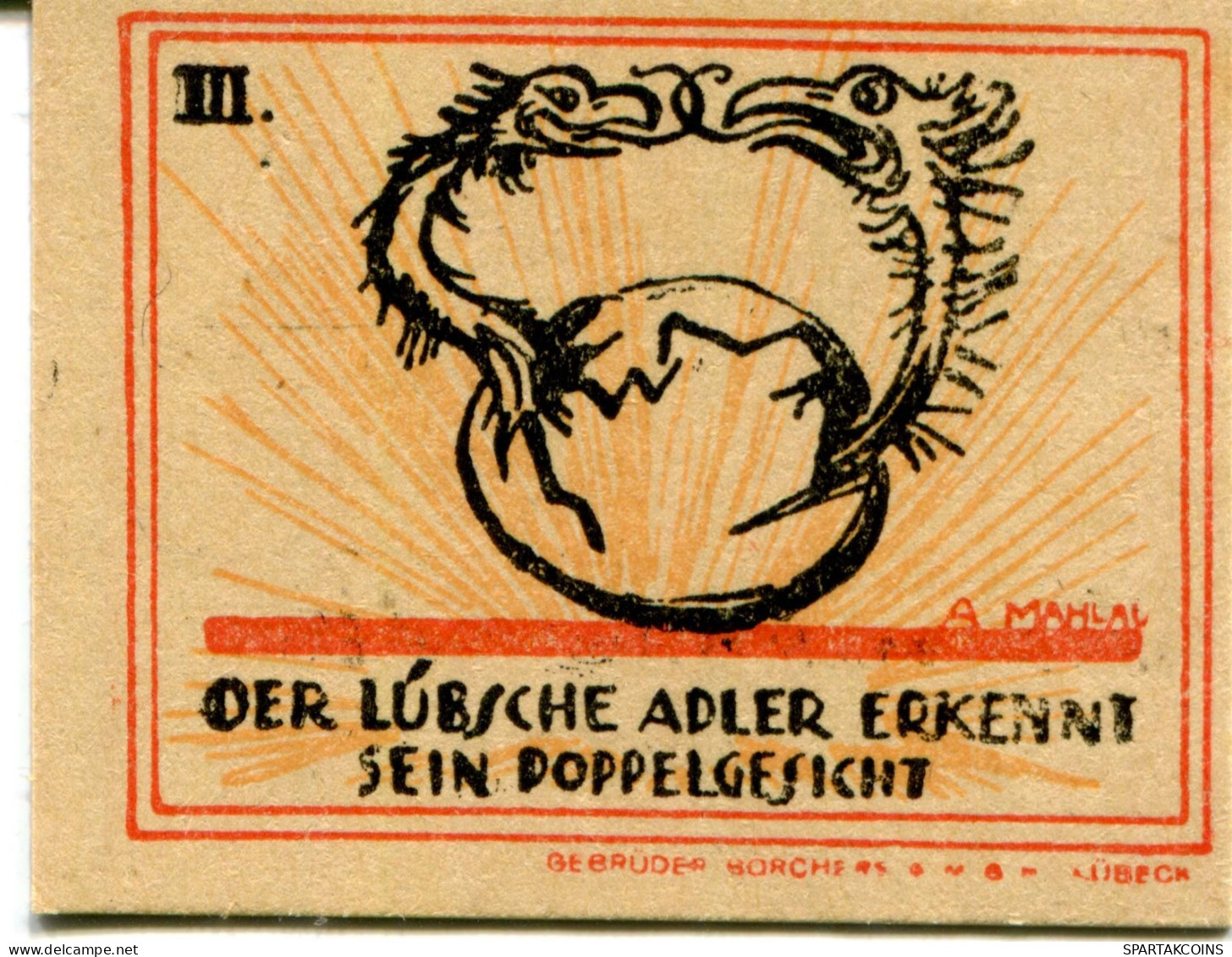 20 PFENNIG 1921 Stadt LÜBECK DEUTSCHLAND Notgeld Papiergeld Banknote #PL522 - [11] Local Banknote Issues