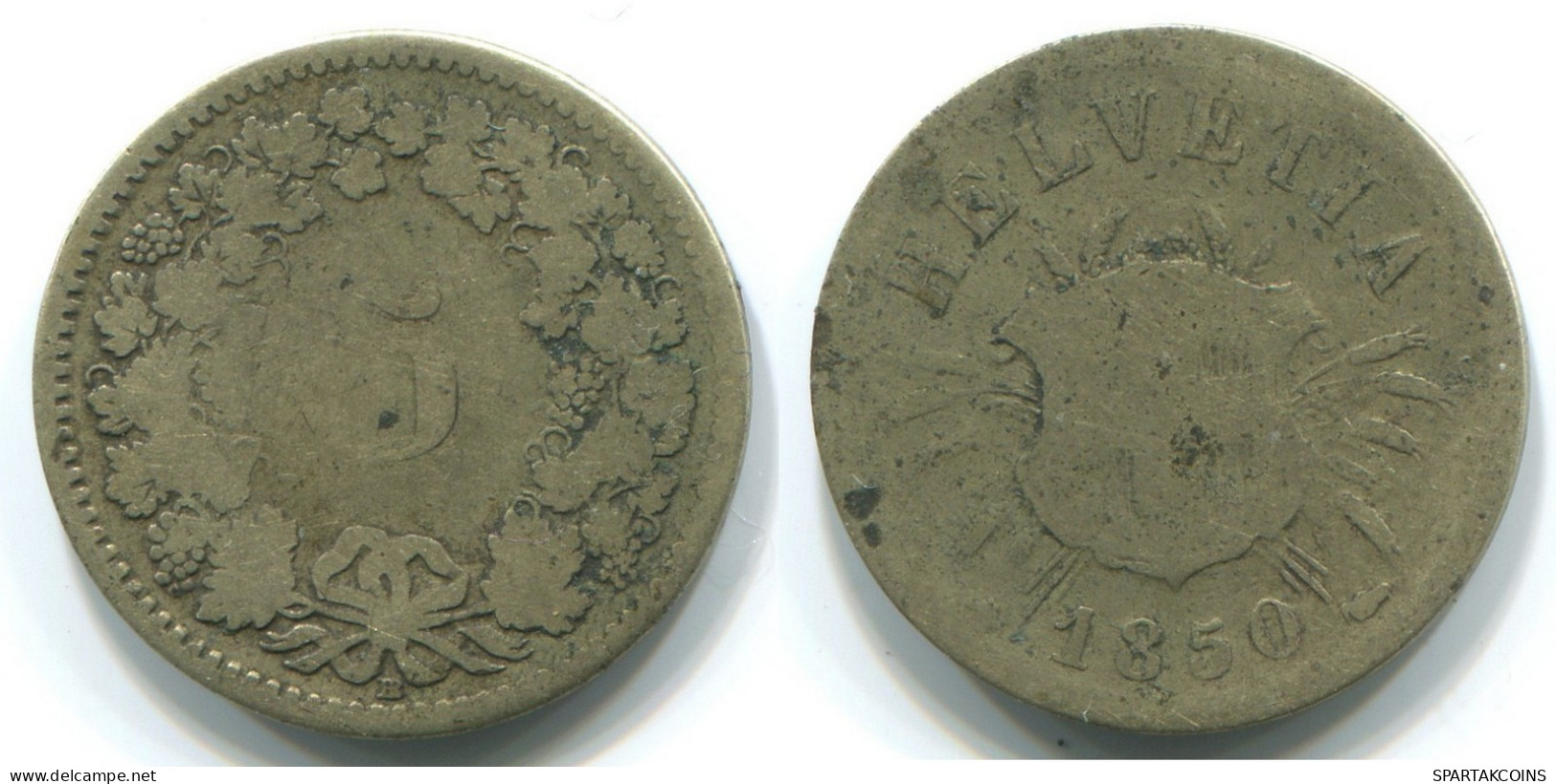 5 CENTIMES 1850 SWITZERLAND Coin #WW1132.U.A - Other & Unclassified