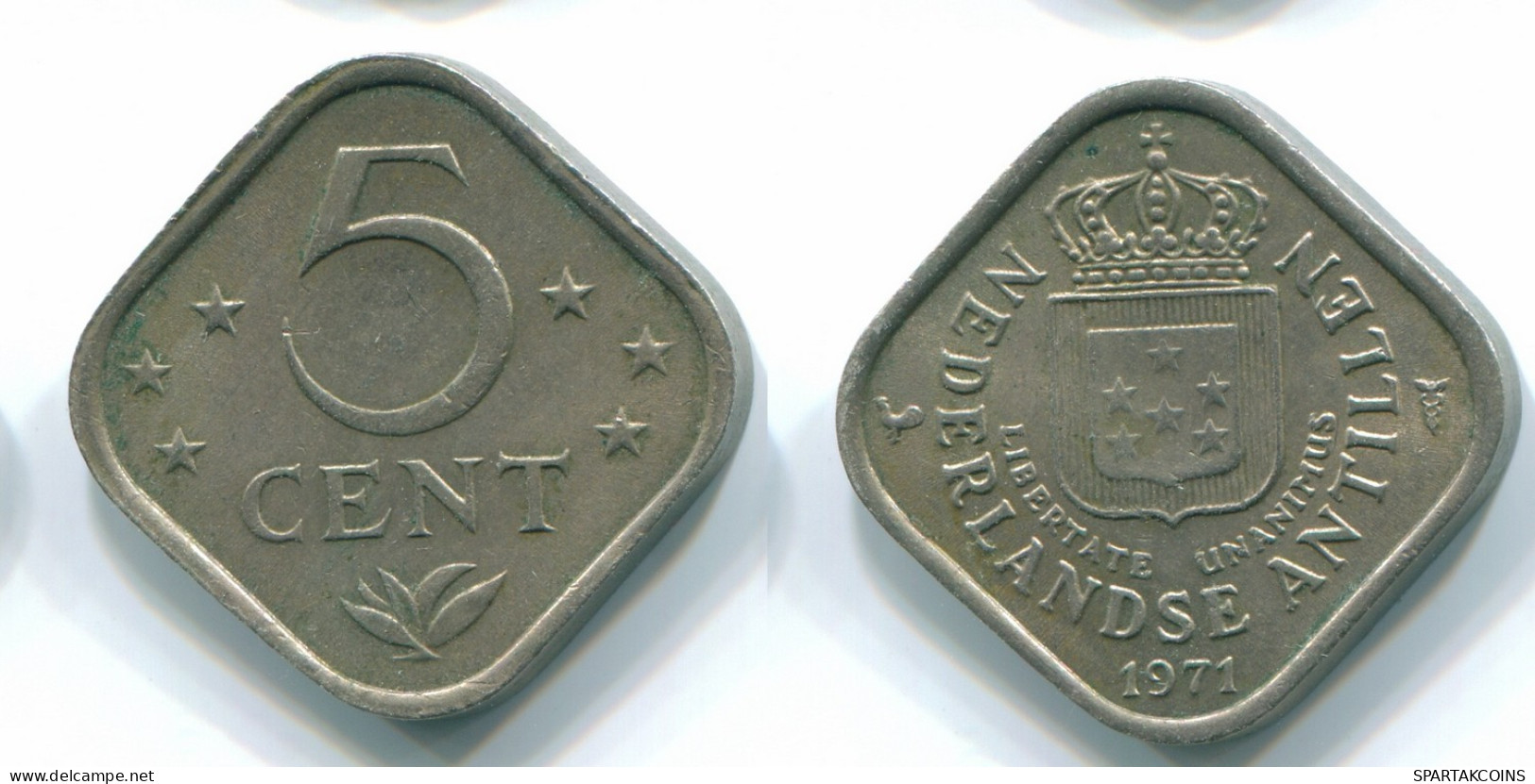 5 CENTS 1971 ANTILLAS NEERLANDESAS Nickel Colonial Moneda #S12200.E.A - Niederländische Antillen