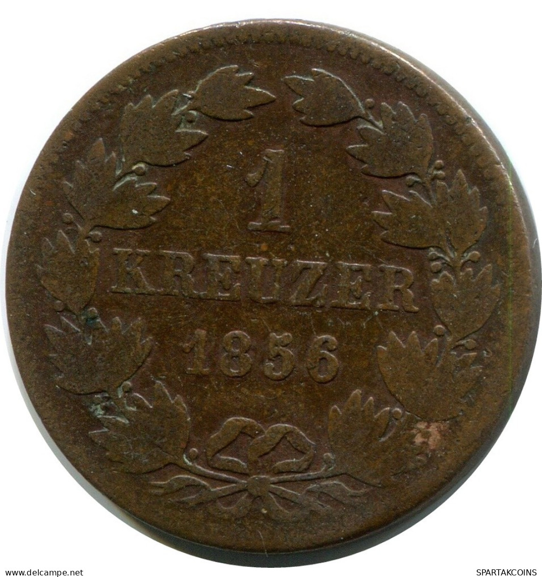 1 KREUZER 1856 BADEN STATES DEUTSCHLAND Münze GERMANY #DA756.D.A - Andere & Zonder Classificatie