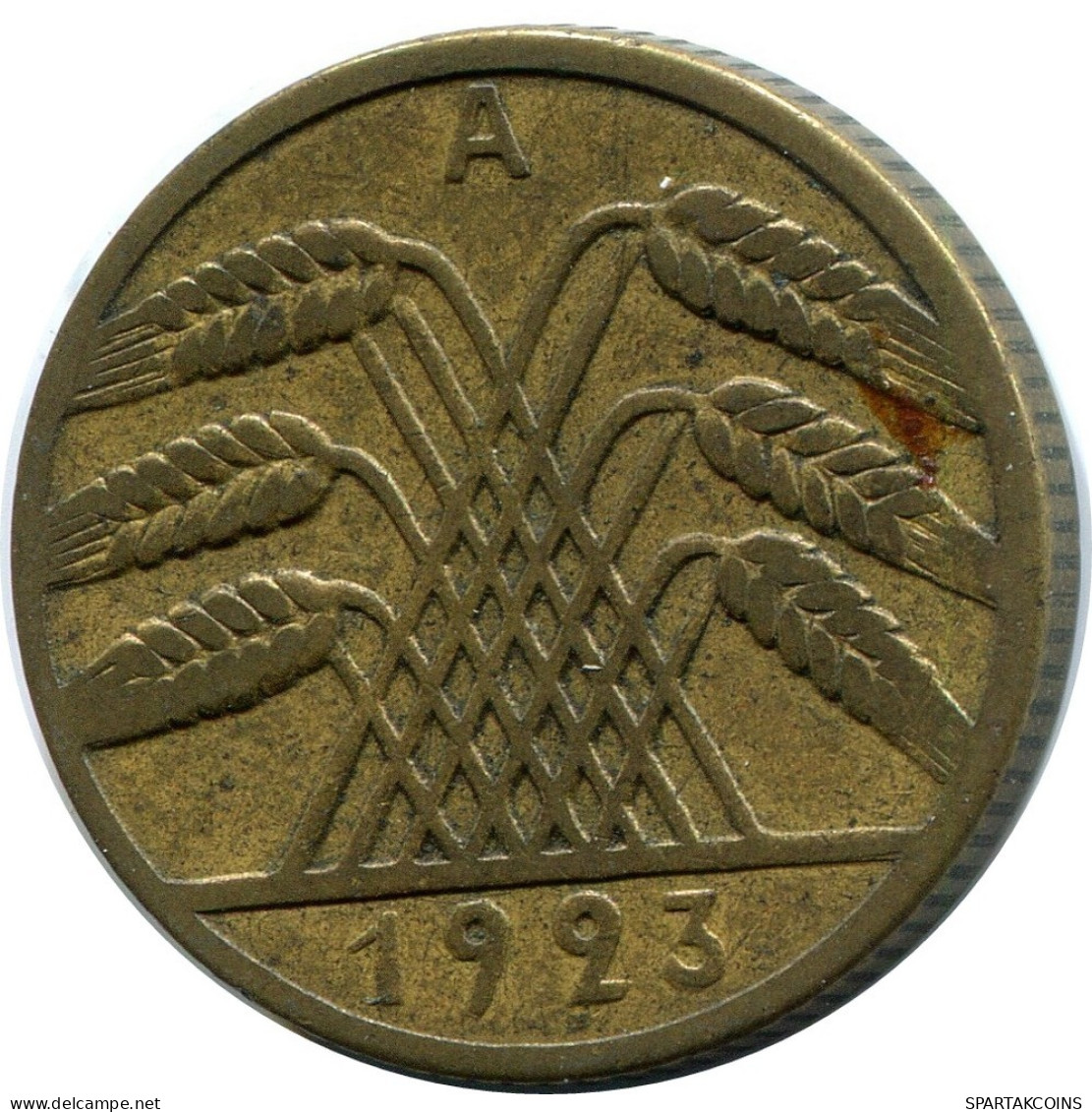 10 RENTENPFENNIG 1923 A GERMANY Coin #DB930.U.A - 10 Rentenpfennig & 10 Reichspfennig
