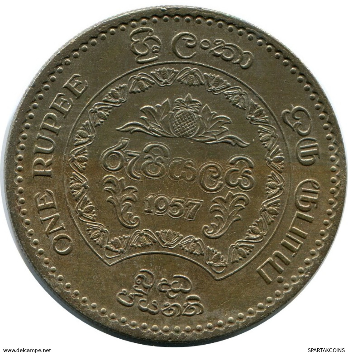 1 RUPEE 1957 CEILÁN CEYLON Moneda #AH628.3.E.A - Sonstige – Asien