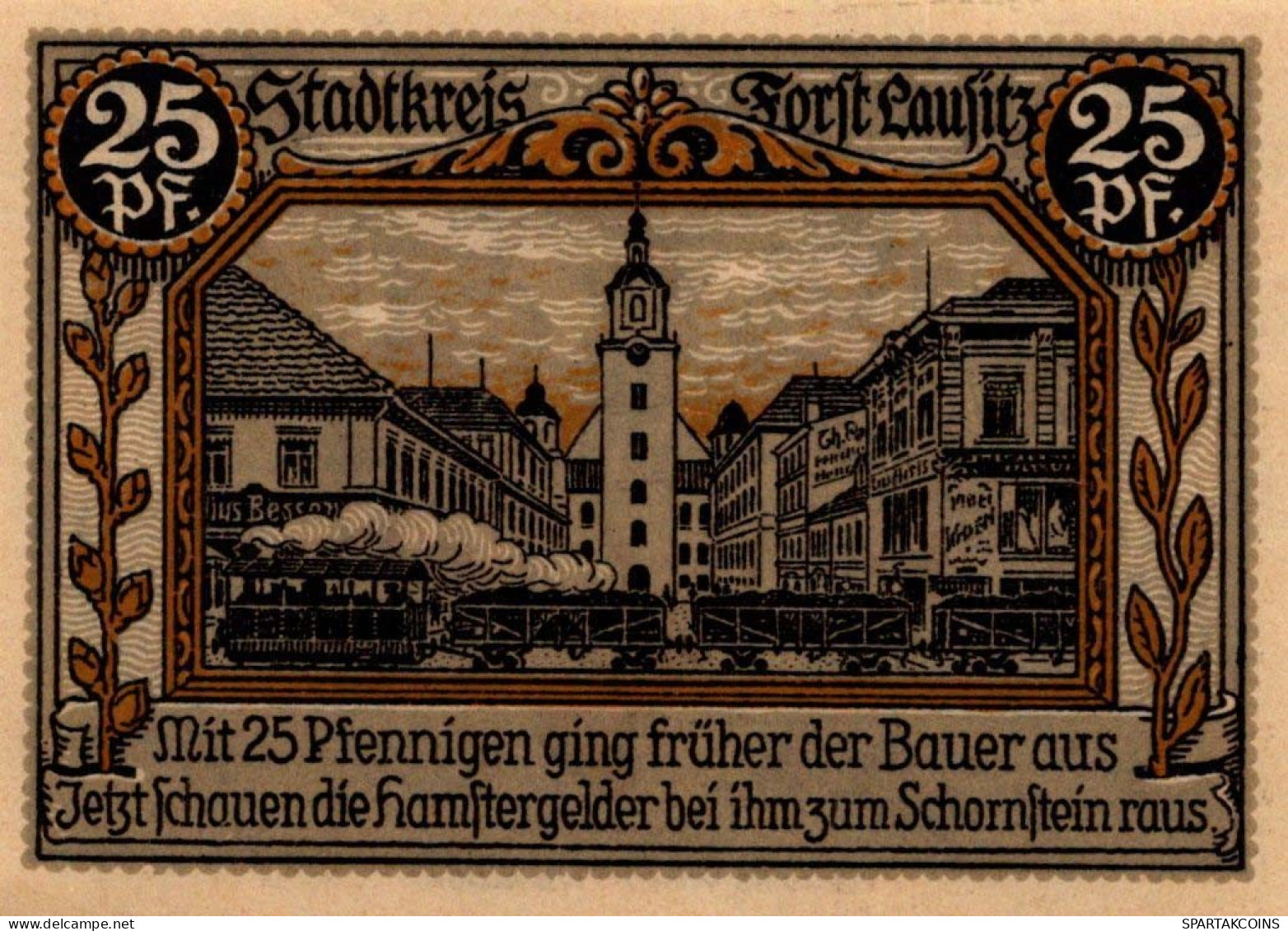 25 PFENNIG 1921 Stadt FORST IN DER LAUSITZ Brandenburg DEUTSCHLAND #PD496 - [11] Emissioni Locali