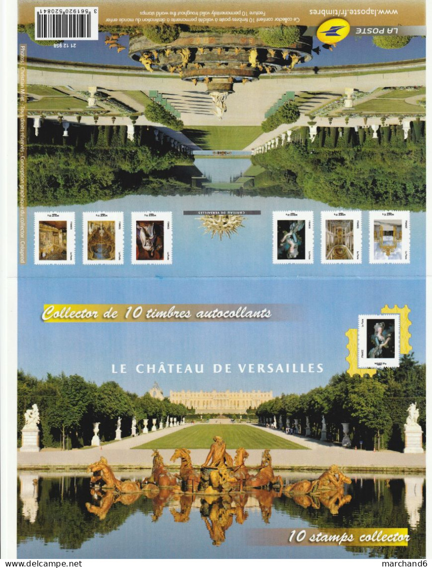 Feuillet Collector Le Chateau De Versailles France 2012 IDT M 20gr 10 Timbres Autoadhésifs N°168 - Collectors