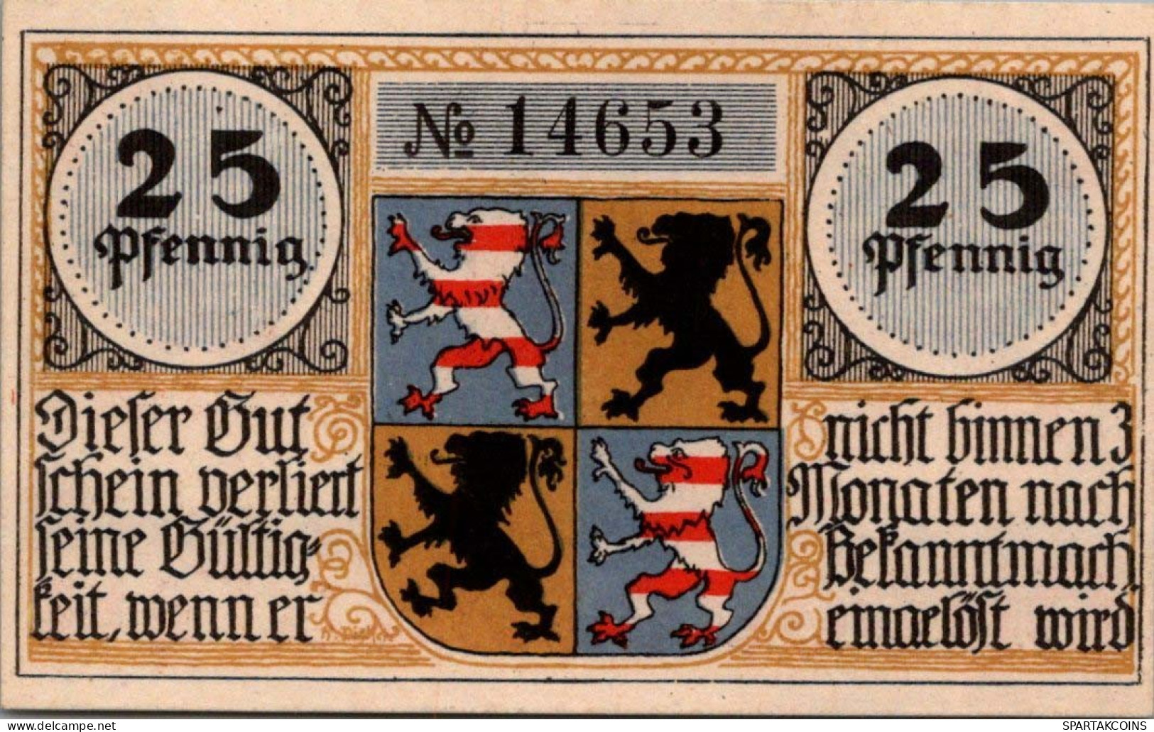 25 PFENNIG Stadt HILDBURGHAUSEN Thuringia DEUTSCHLAND Notgeld Banknote #PG260 - [11] Lokale Uitgaven