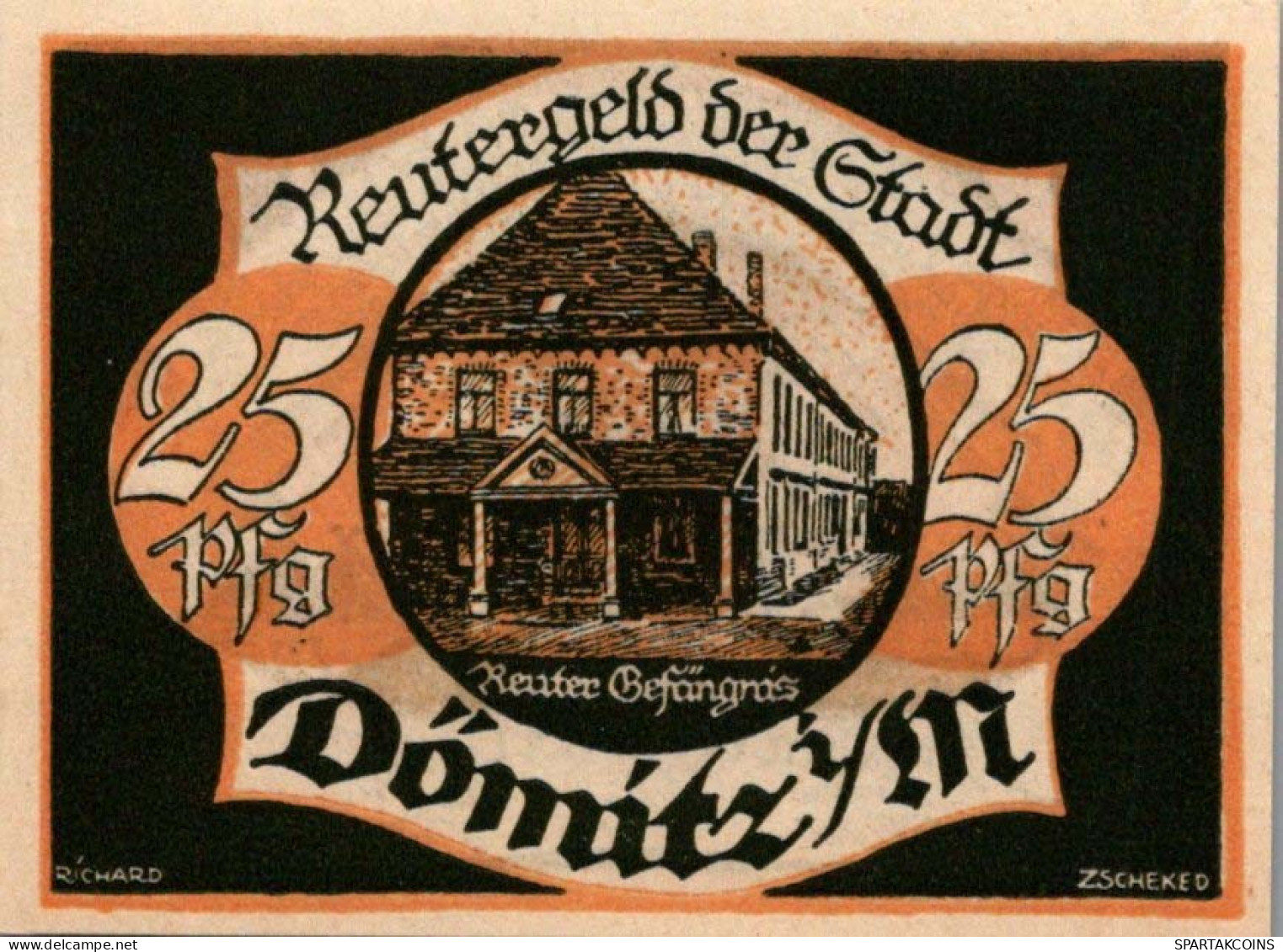 25 PFENNIG Stadt DoMITZ Mecklenburg-Schwerin UNC DEUTSCHLAND Notgeld #PI543 - Lokale Ausgaben