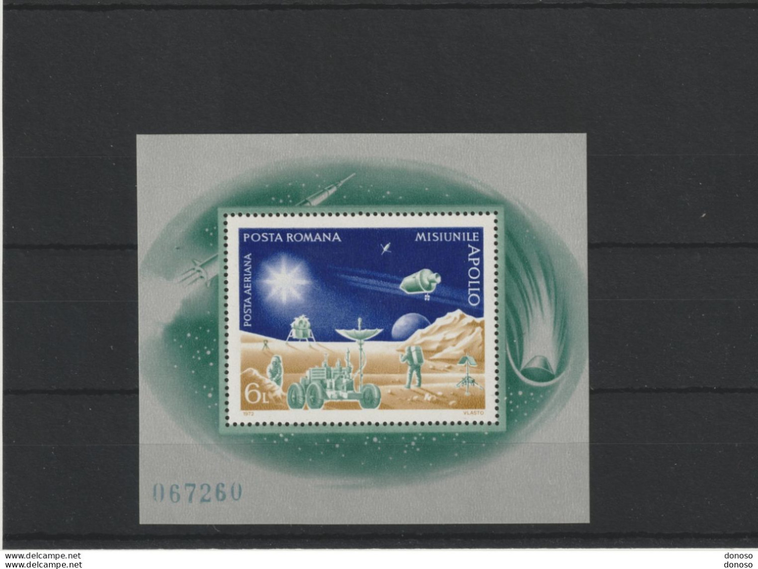 ROUMANIE 1972 Espace, Mission Apollo  Yvert BF 103, Michel Bl 102 NEUF** MNH Cote 17,50 Euros - Blocks & Kleinbögen