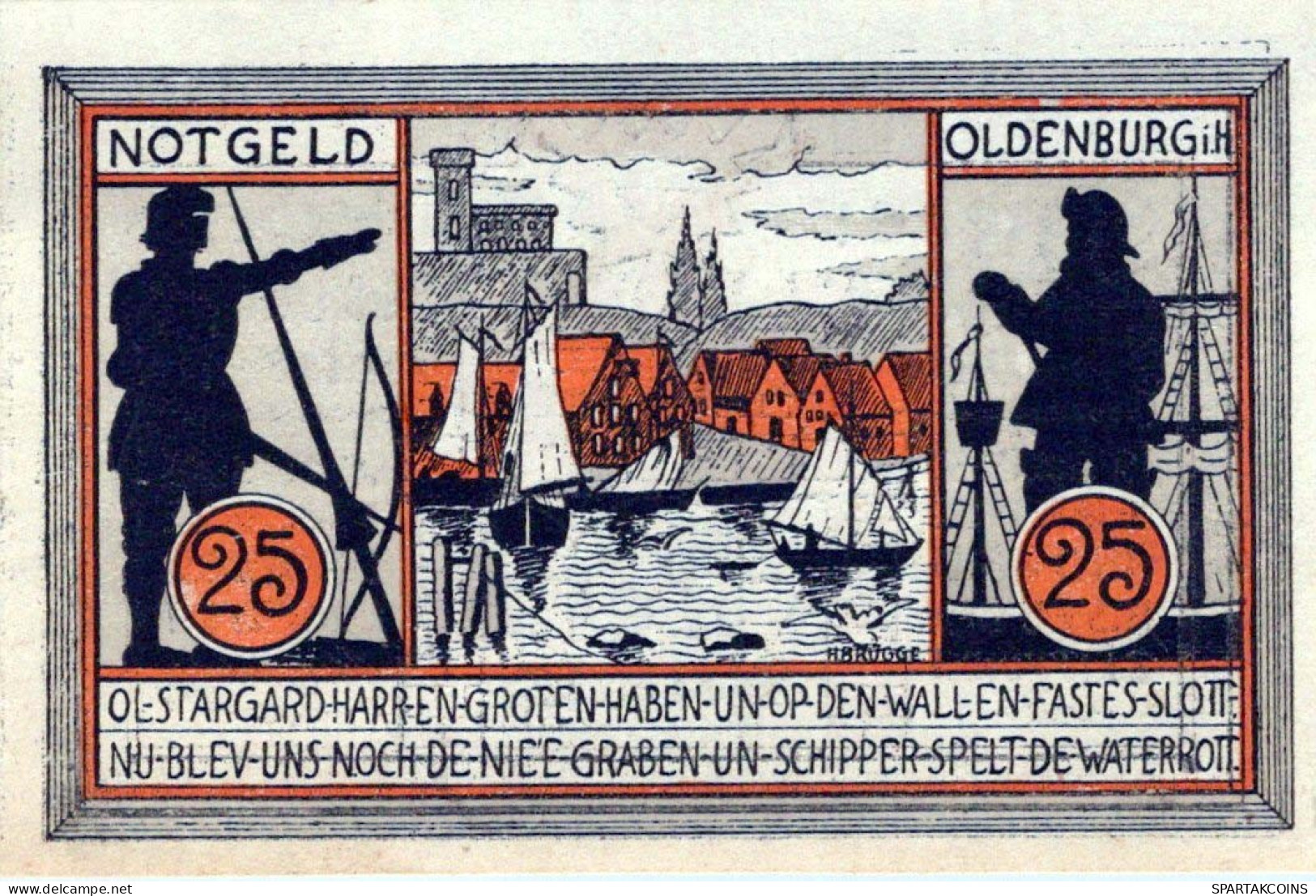 25 PFENNIG 1922 Stadt OLDENBURG IN HOLSTEIN Schleswig-Holstein DEUTSCHLAND #PF437 - Lokale Ausgaben