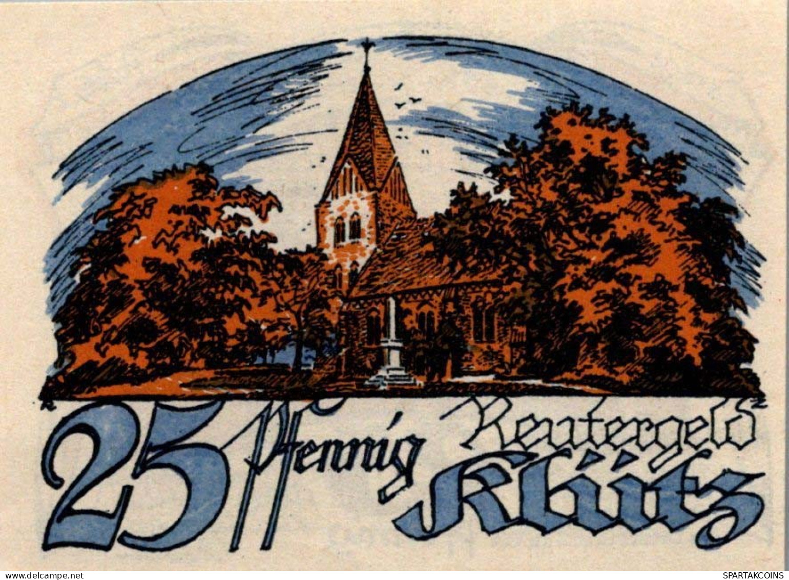 25 PFENNIG 1922 Stadt KLÜTZ Mecklenburg-Schwerin DEUTSCHLAND Notgeld #PG334 - [11] Local Banknote Issues